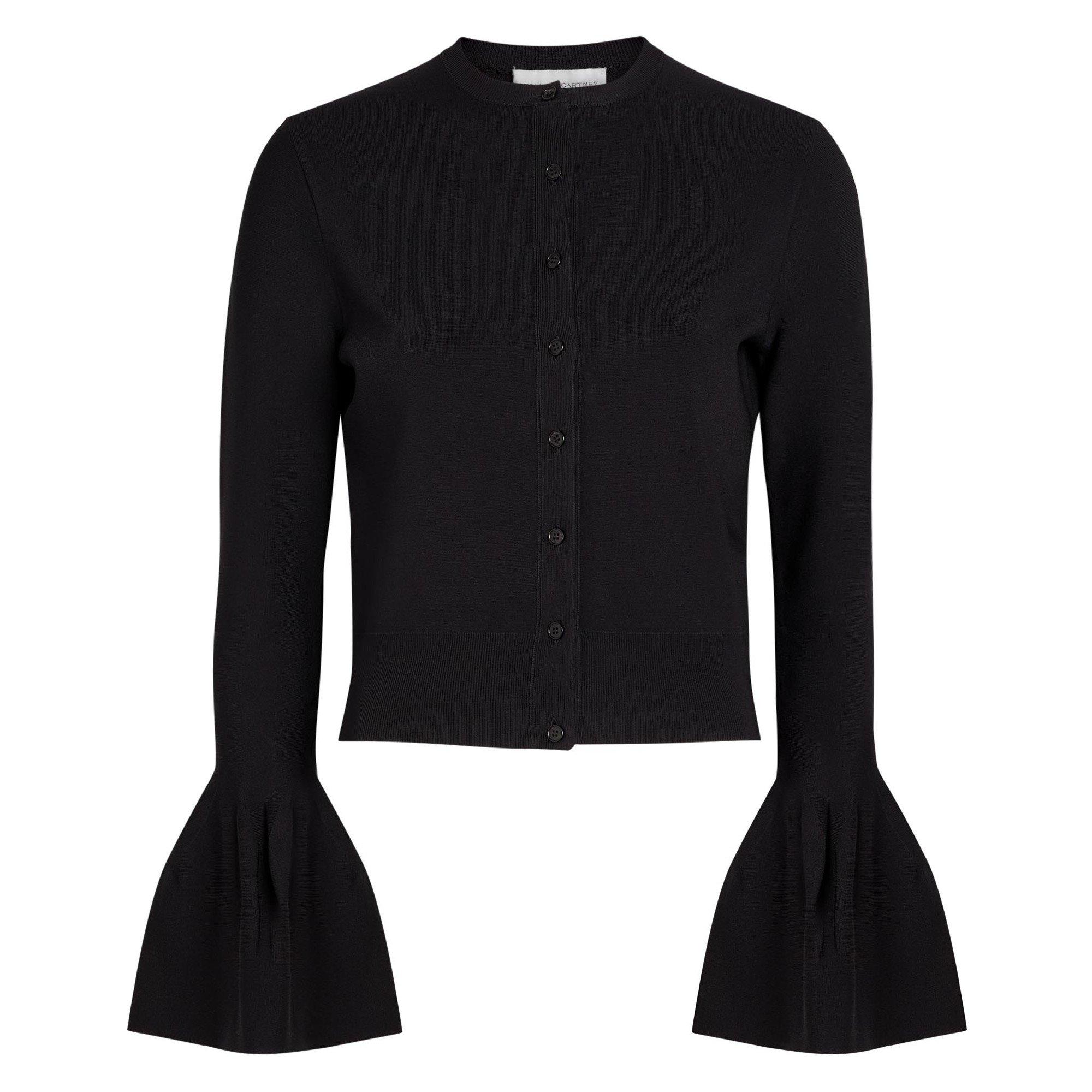BLACK - Stella McCartney - Compact Knit Bell Sleeve Cardi - 1