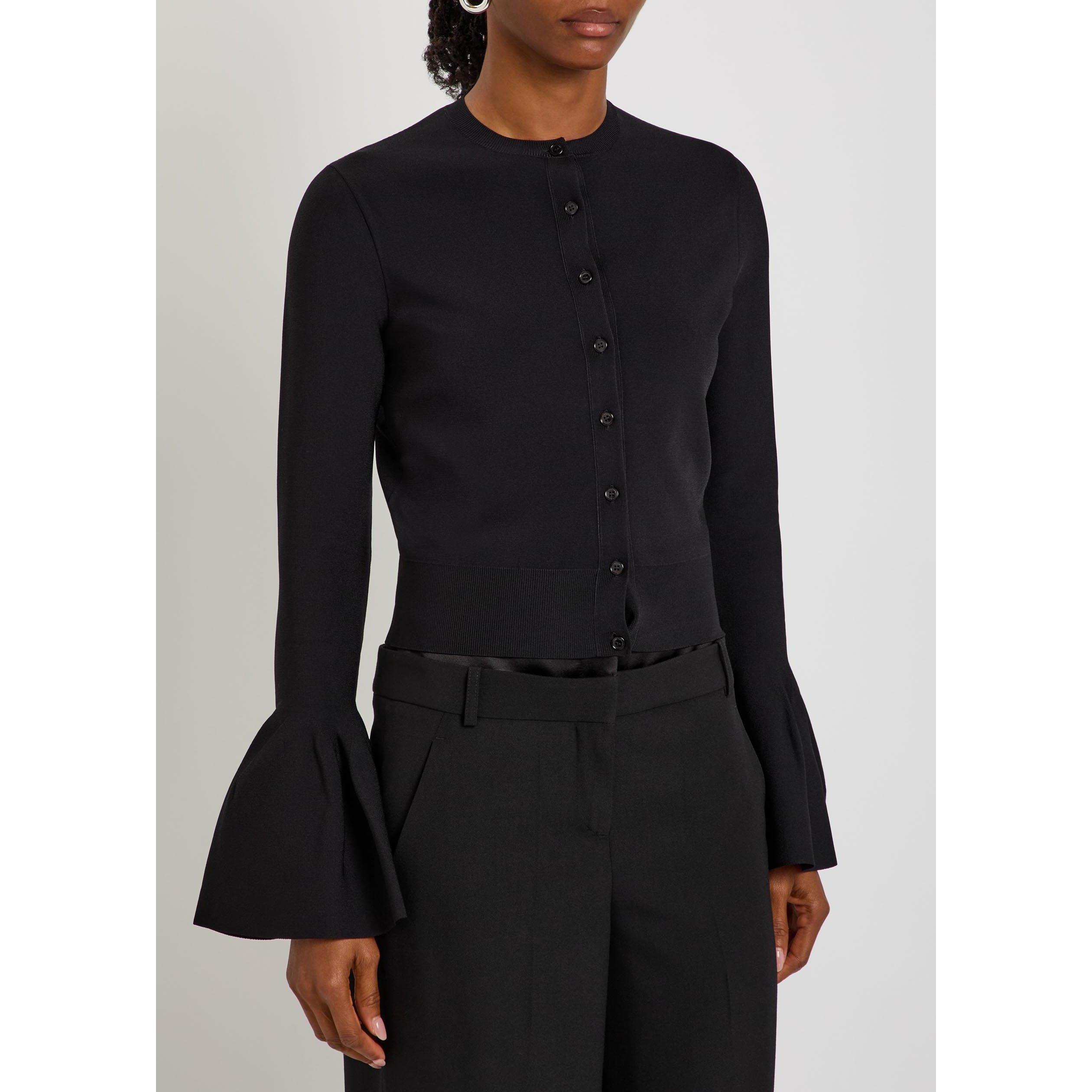 BLACK - Stella McCartney - Compact Knit Bell Sleeve Cardi - 2