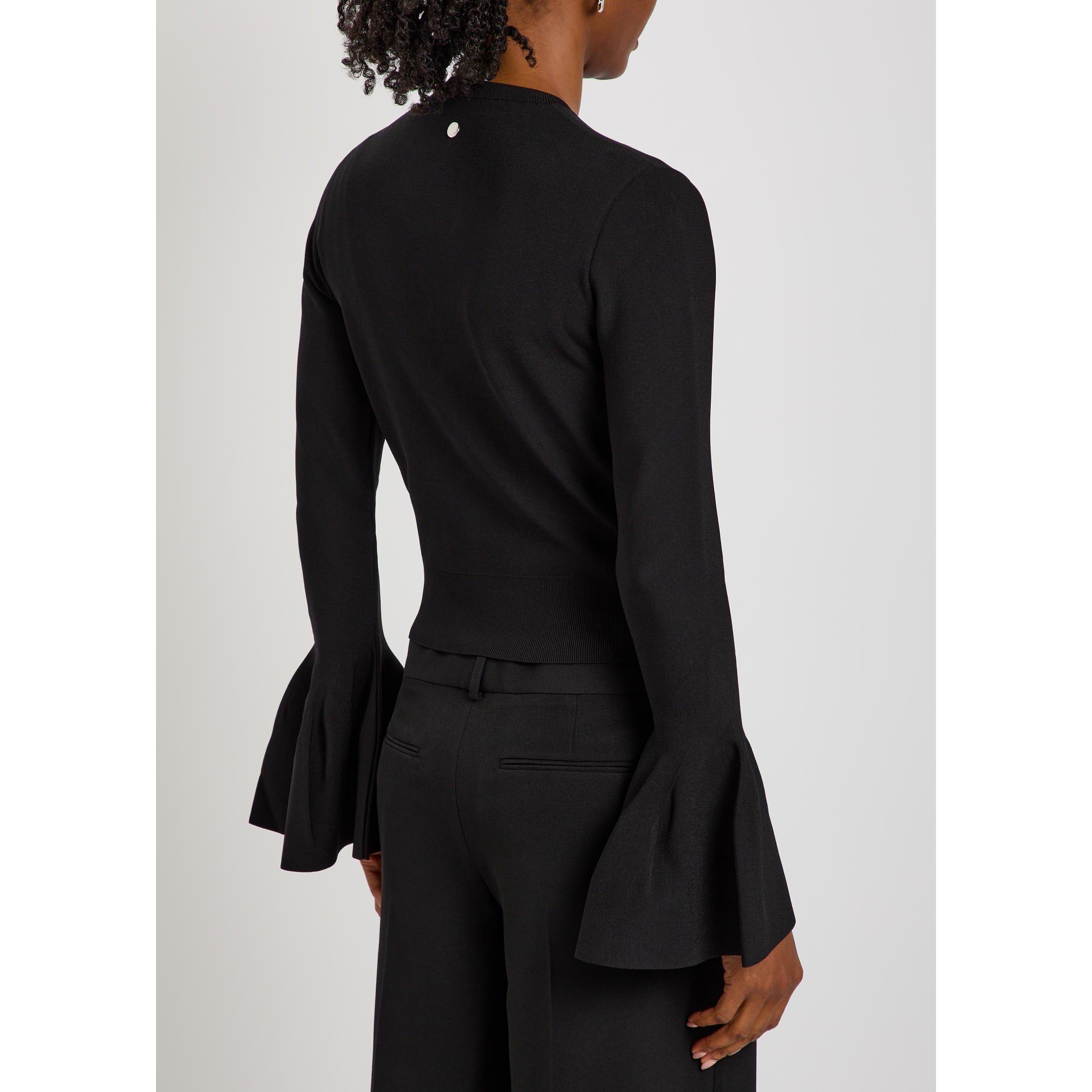 BLACK - Stella McCartney - Compact Knit Bell Sleeve Cardi - 3