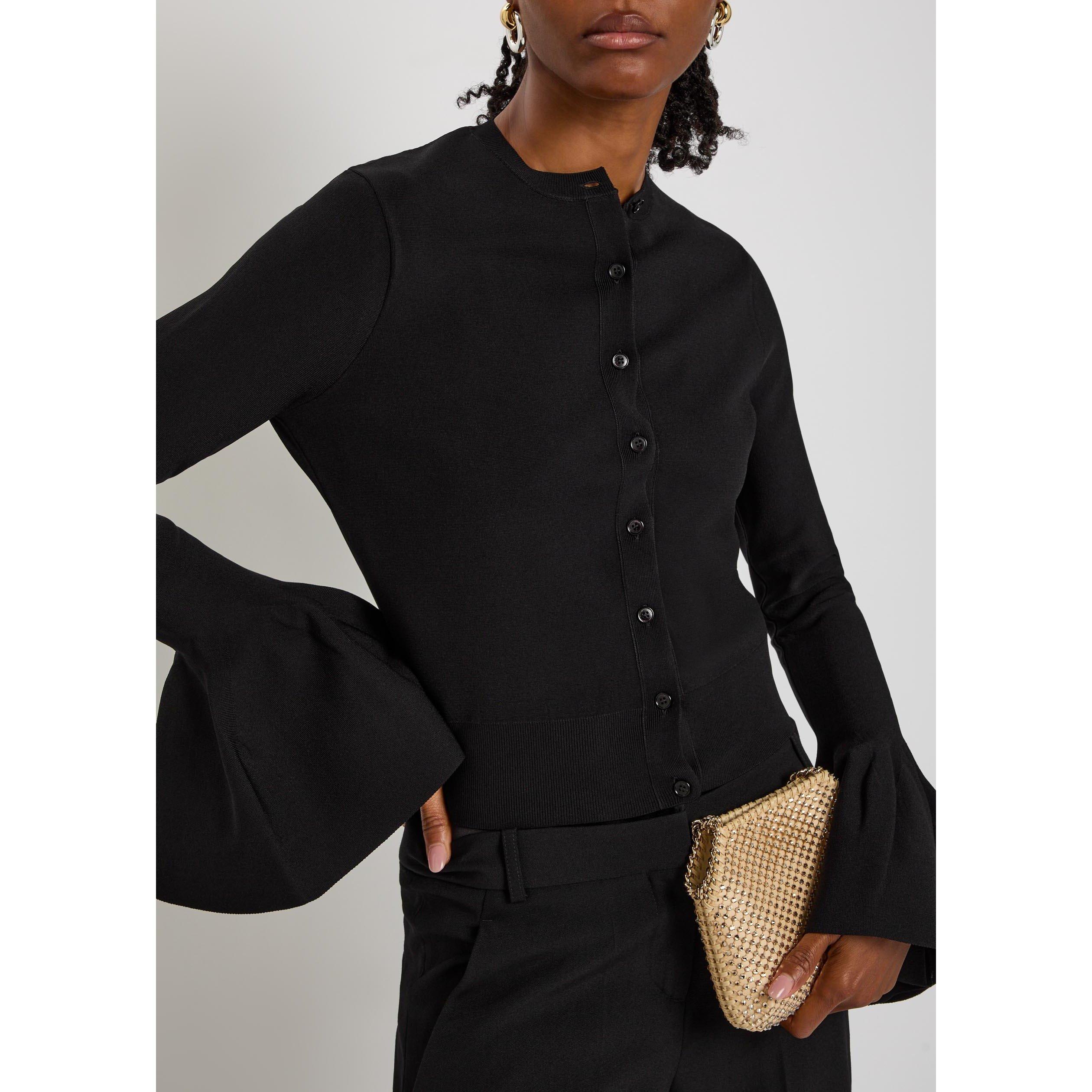 BLACK - Stella McCartney - Compact Knit Bell Sleeve Cardi - 4