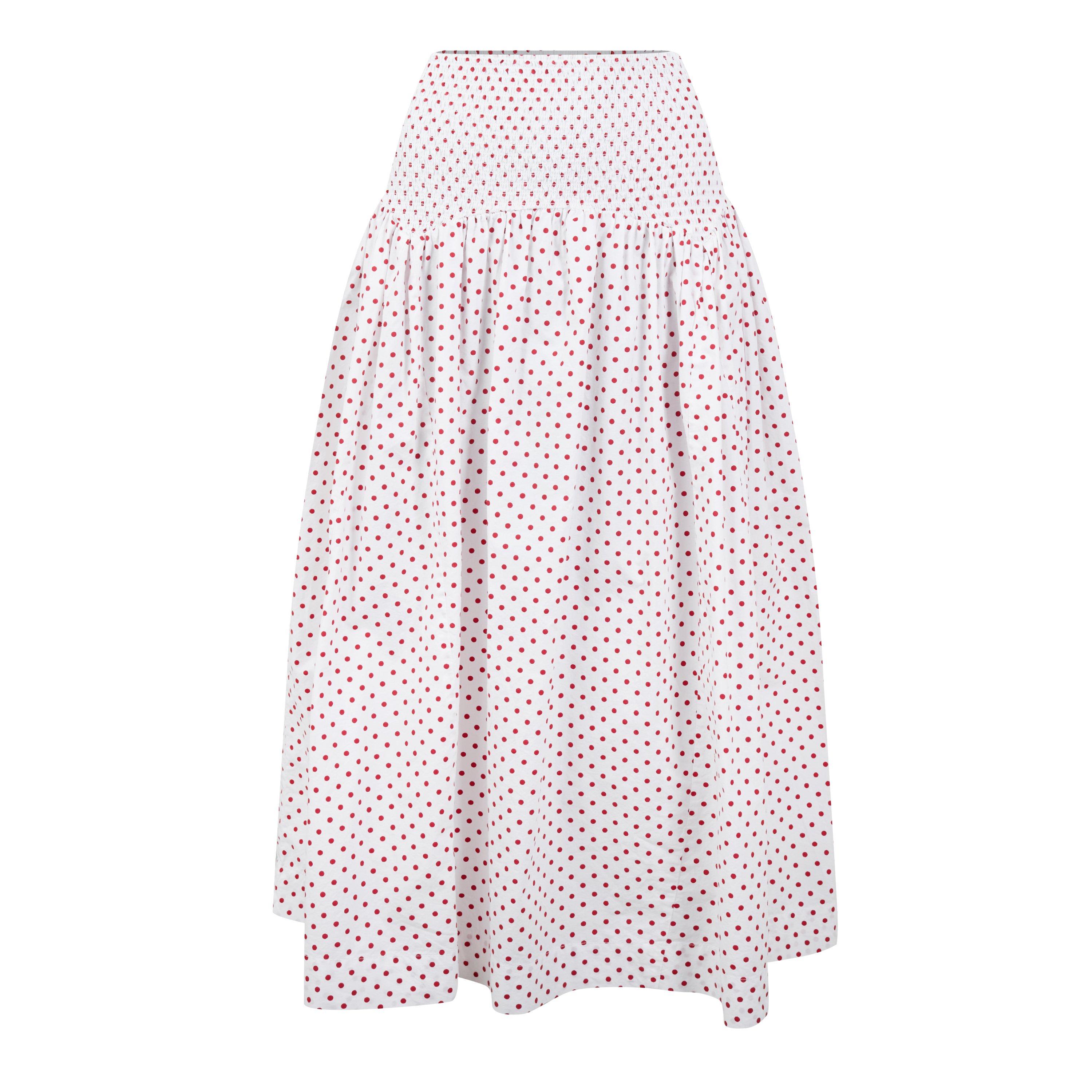 MULTICOLOURED - Damson Madder - Women's Layla Polka Dot Cotton Midi Skirt - 1