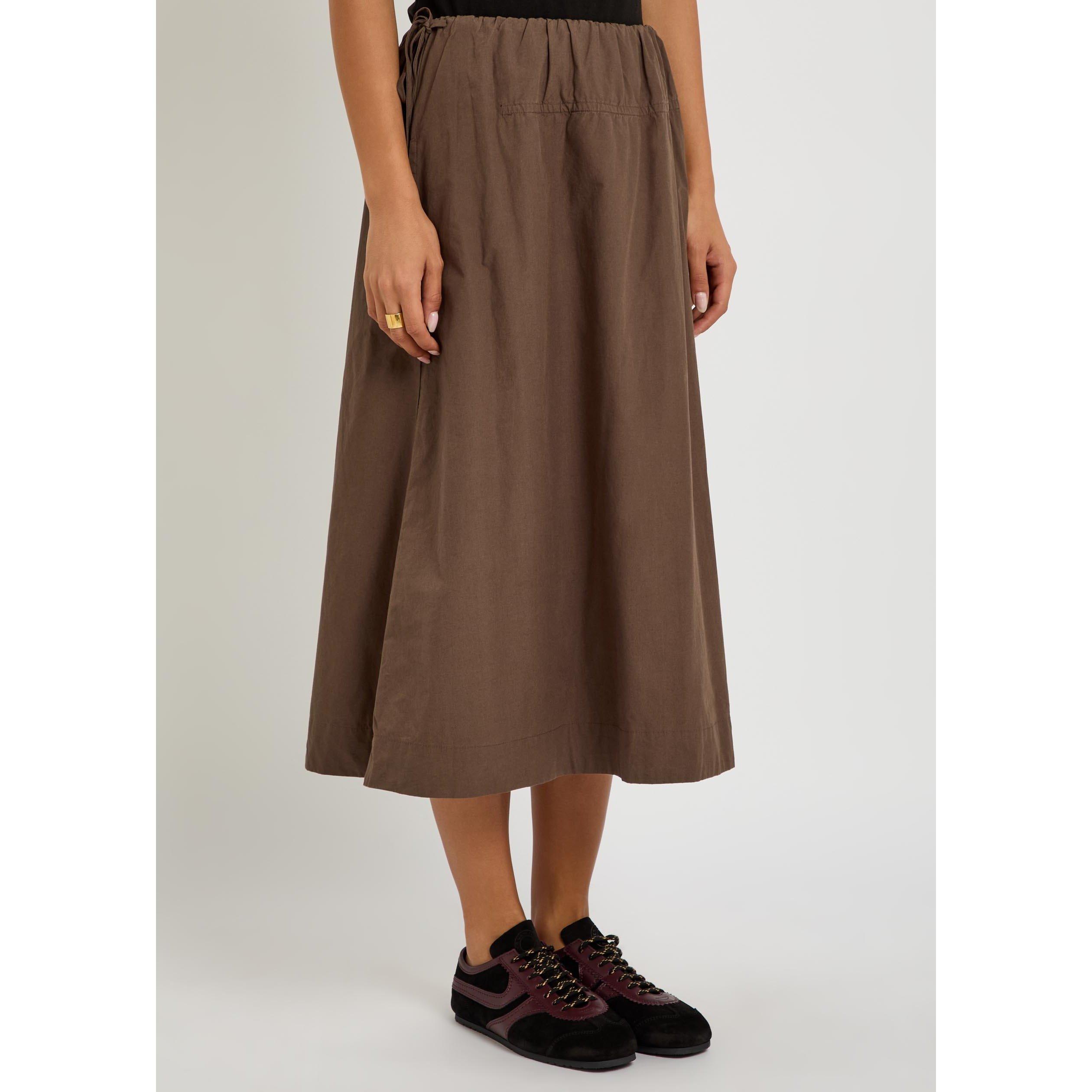 BROWN - Damson Madder - LS CASPIA VOLUME MIDI SKIRT - 2