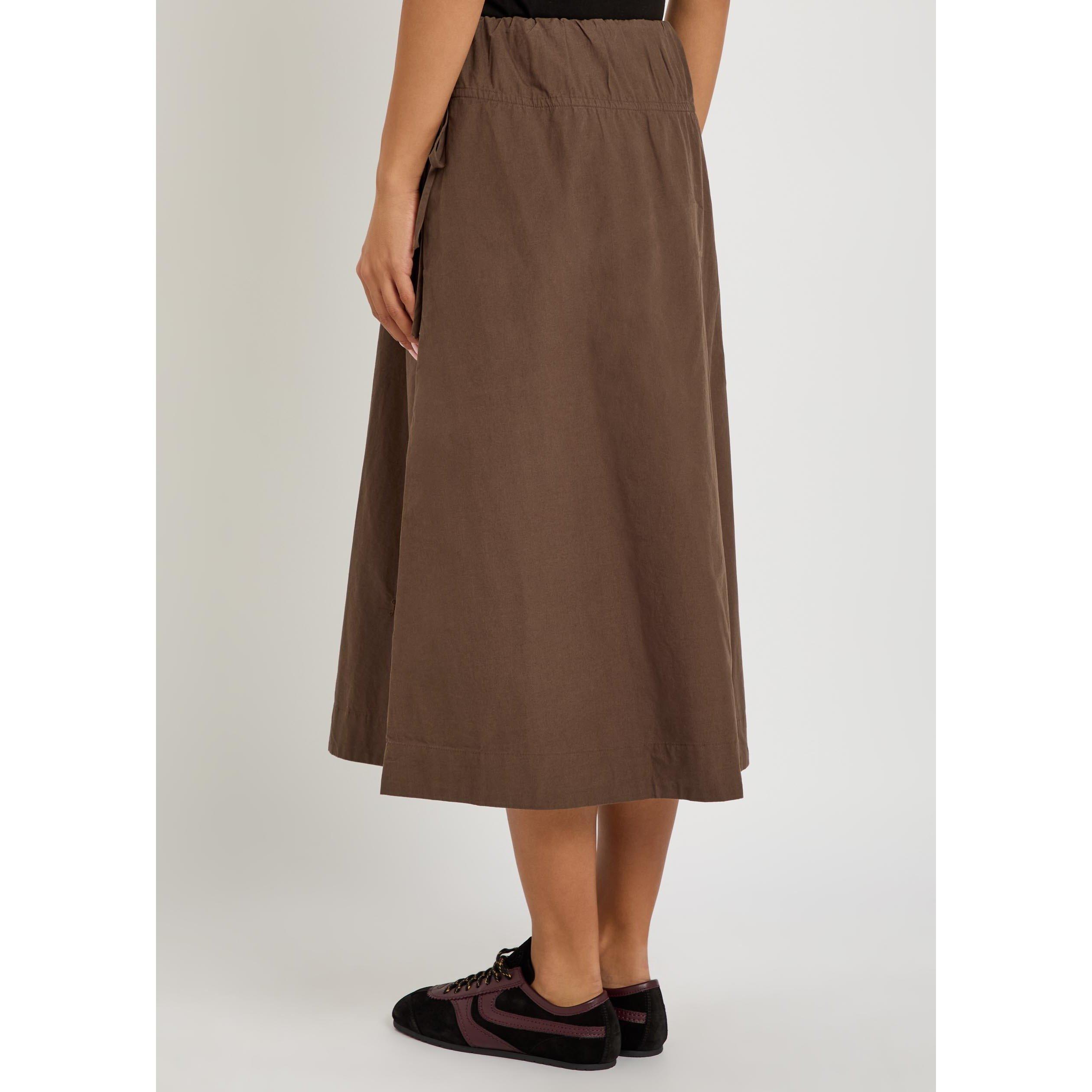 BROWN - Damson Madder - LS CASPIA VOLUME MIDI SKIRT - 3