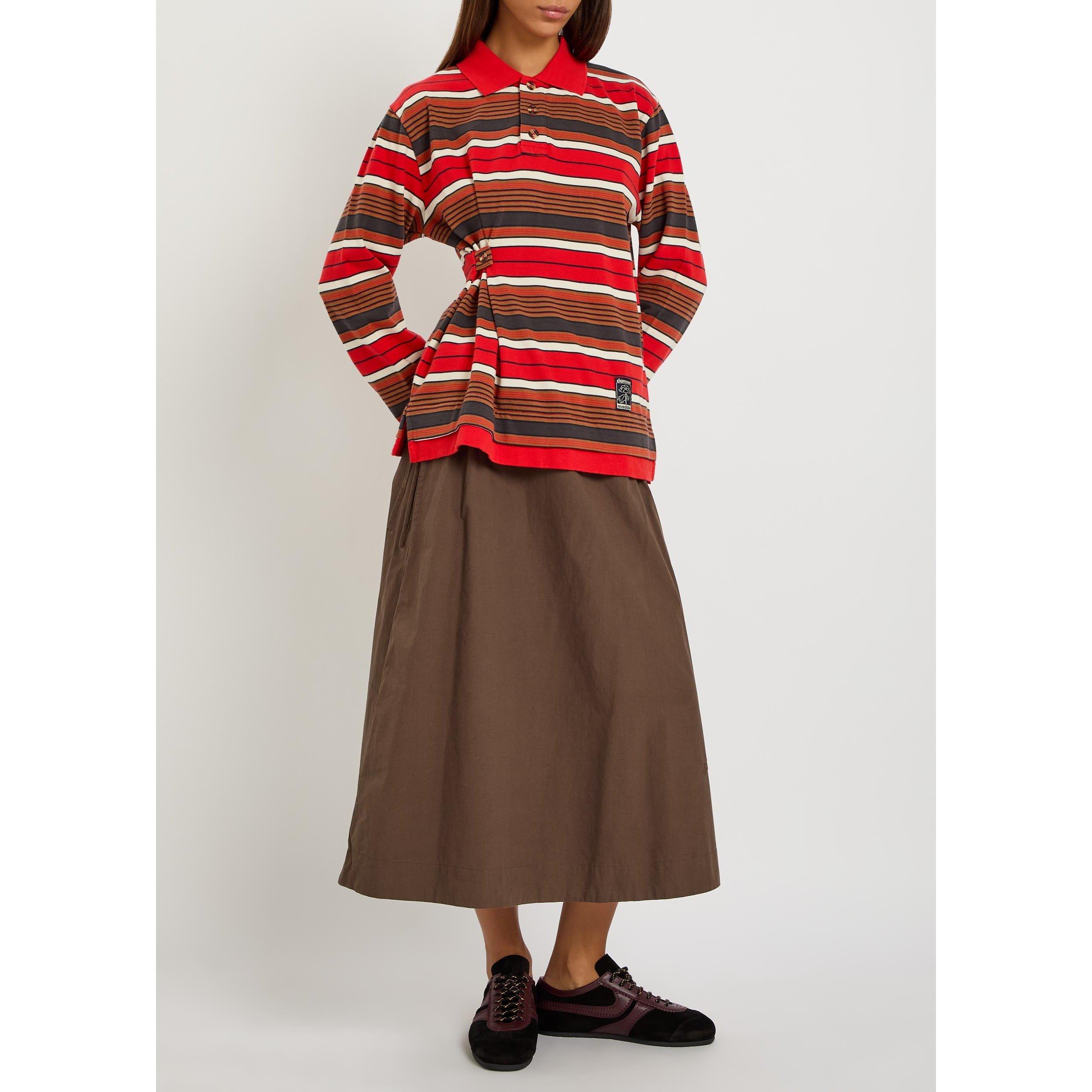 BROWN - Damson Madder - LS CASPIA VOLUME MIDI SKIRT - 5