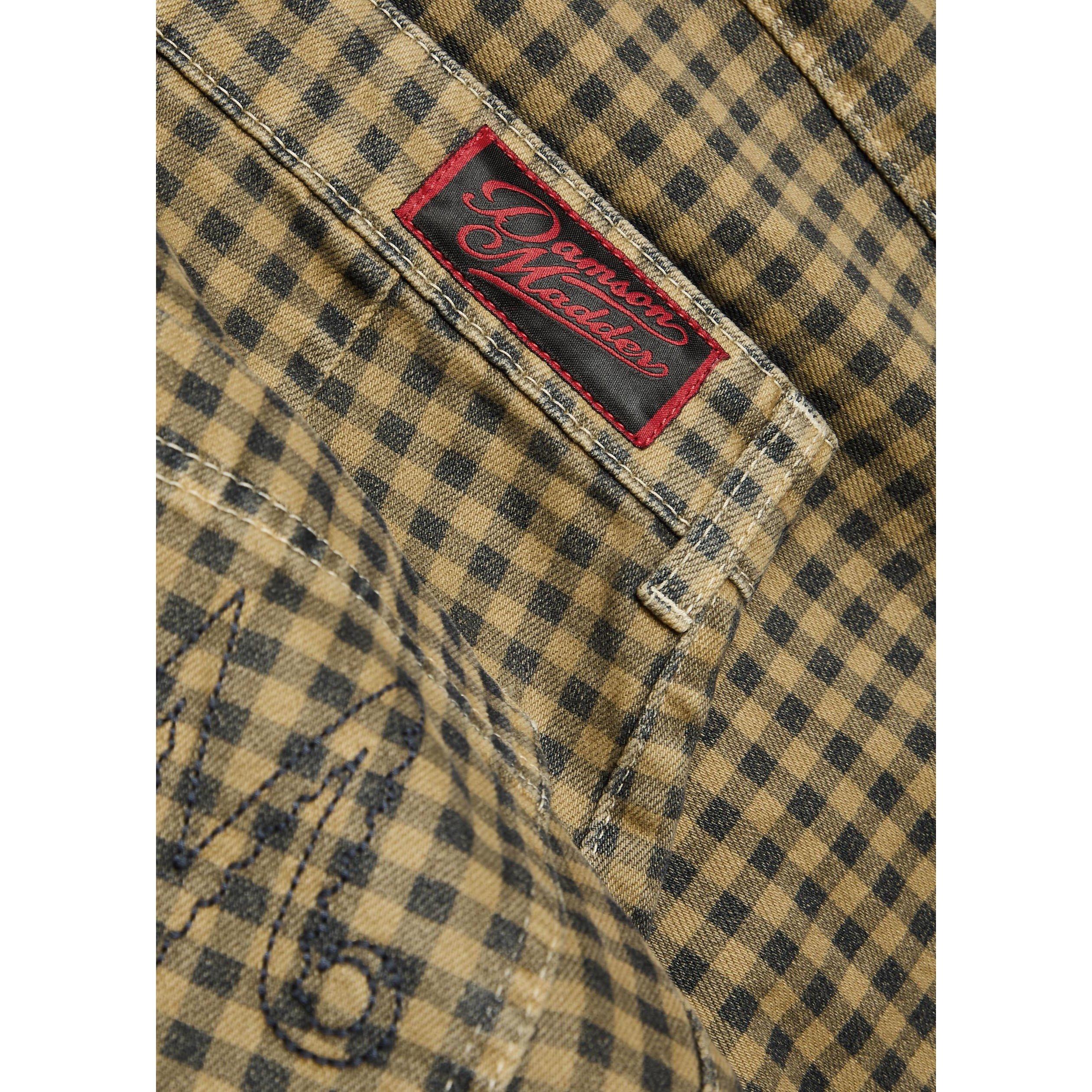 NAVY - Damson Madder - Women's J Felix Checked Cotton Mid-Rise Jeans - 4