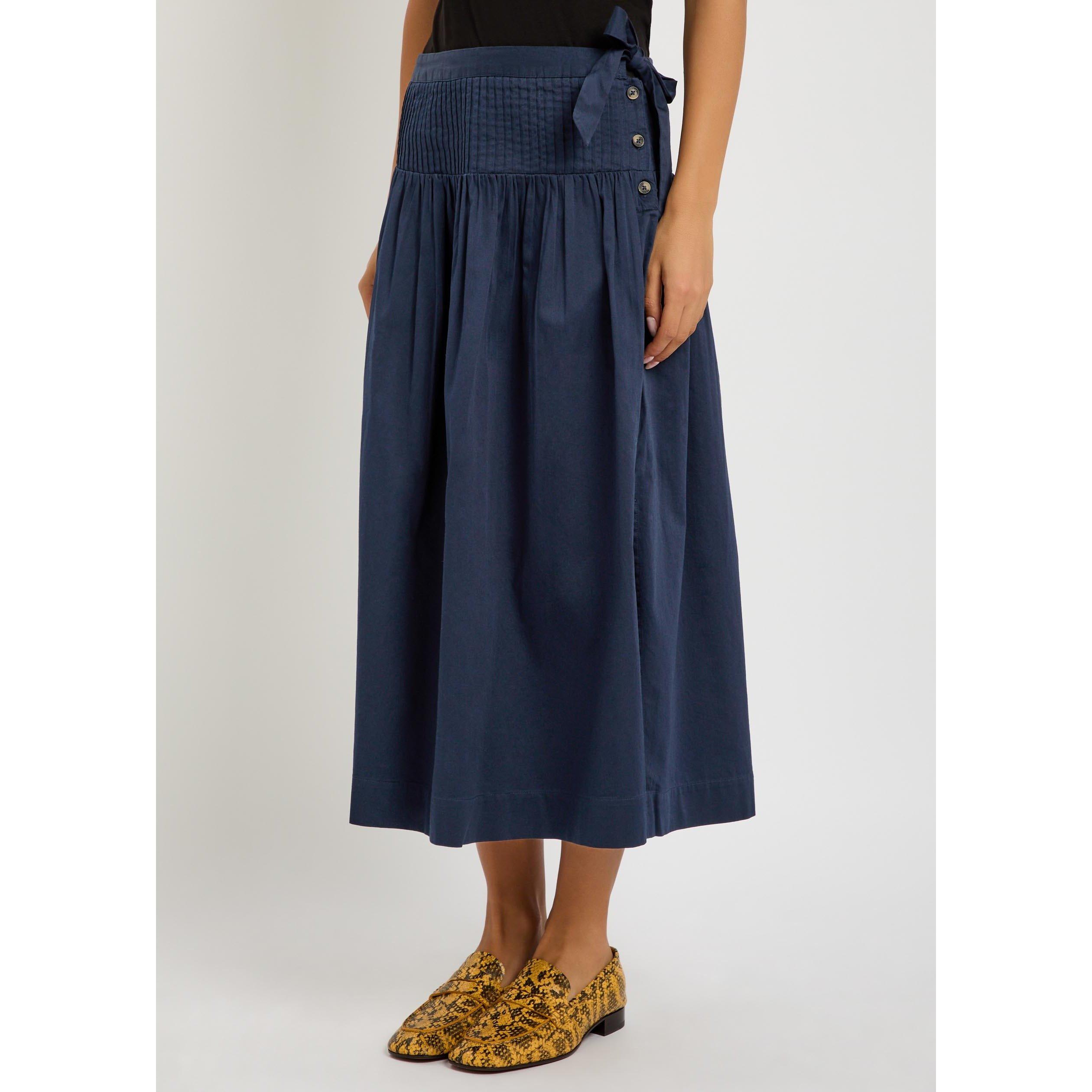 NAVY - Damson Madder - Women's Josie Cotton Midi Skirt - 2