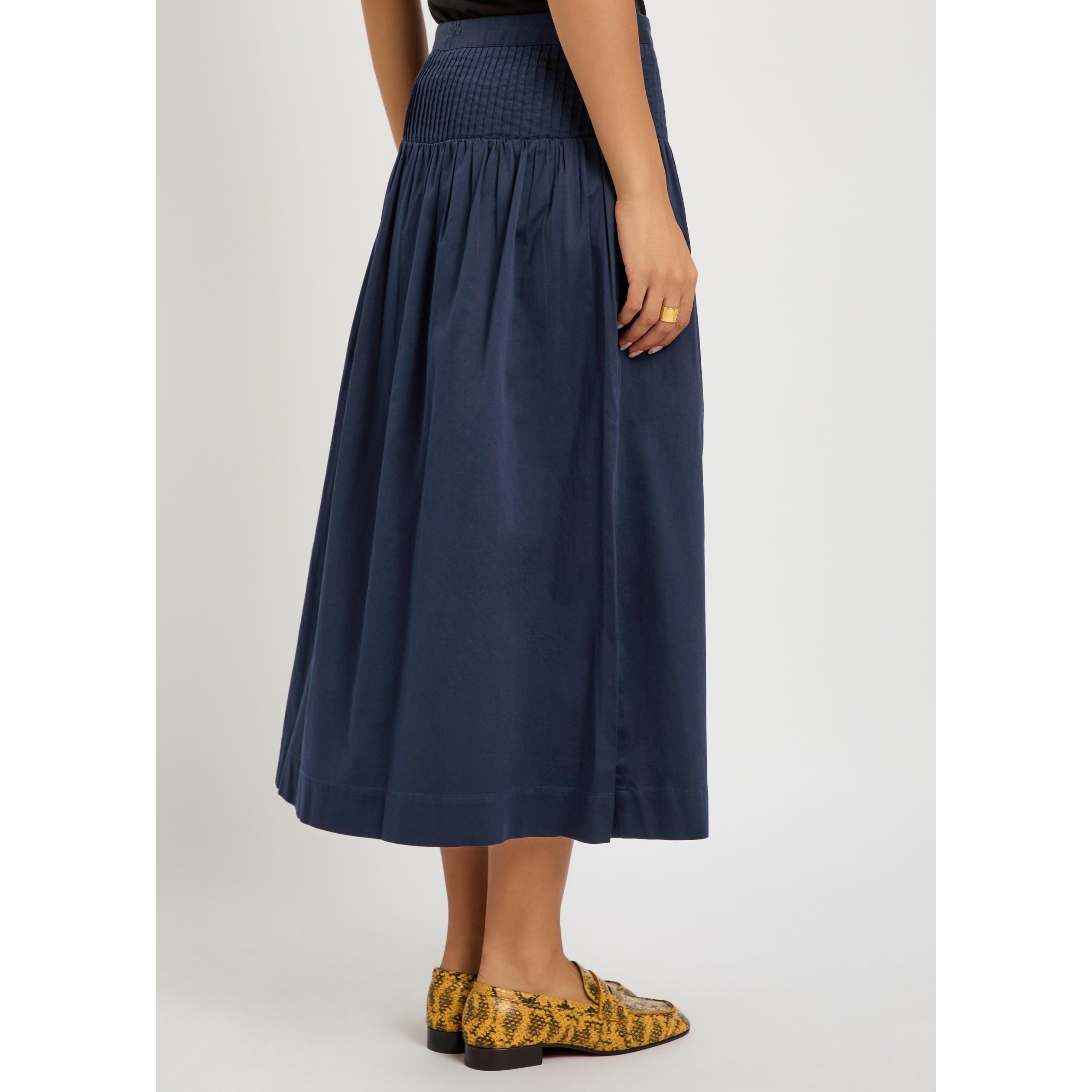 NAVY - Damson Madder - Women's Josie Cotton Midi Skirt - 3