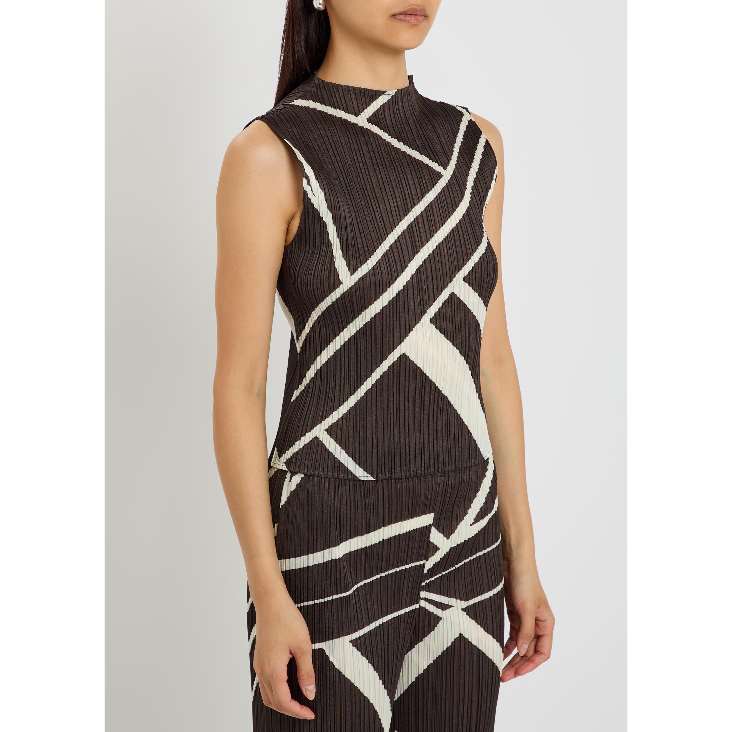 CHARCOAL - Issey Miyake - Women's Pleats Please Mock-Neck Slim-Fit Top - 2