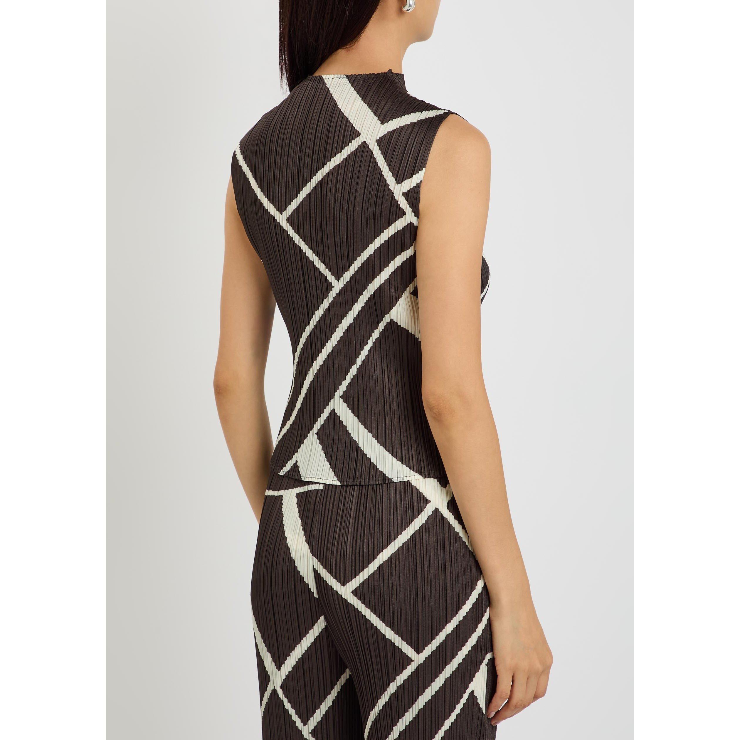 CHARCOAL - Issey Miyake - Women's Pleats Please Mock-Neck Slim-Fit Top - 3