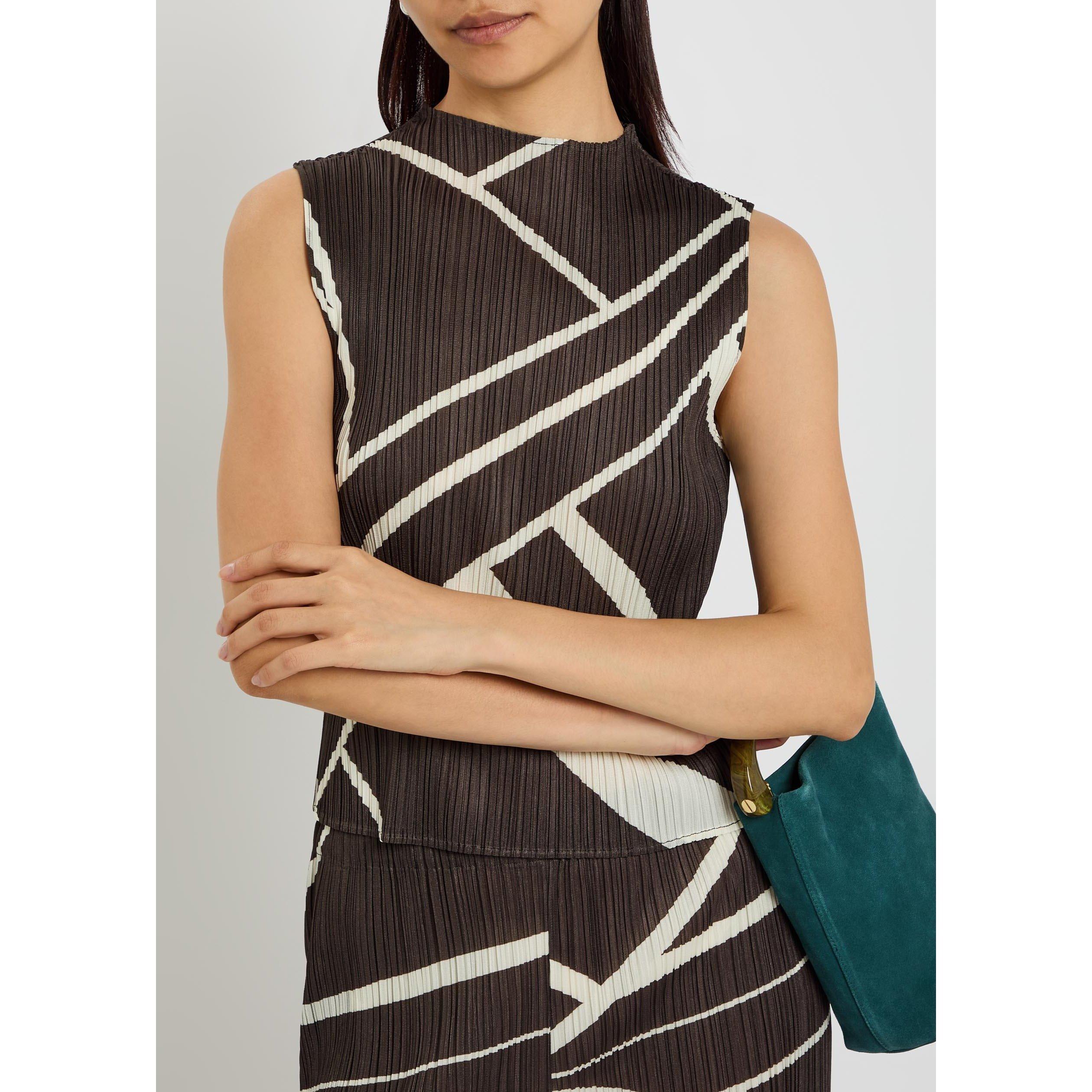 CHARCOAL - Issey Miyake - Women's Pleats Please Mock-Neck Slim-Fit Top - 4