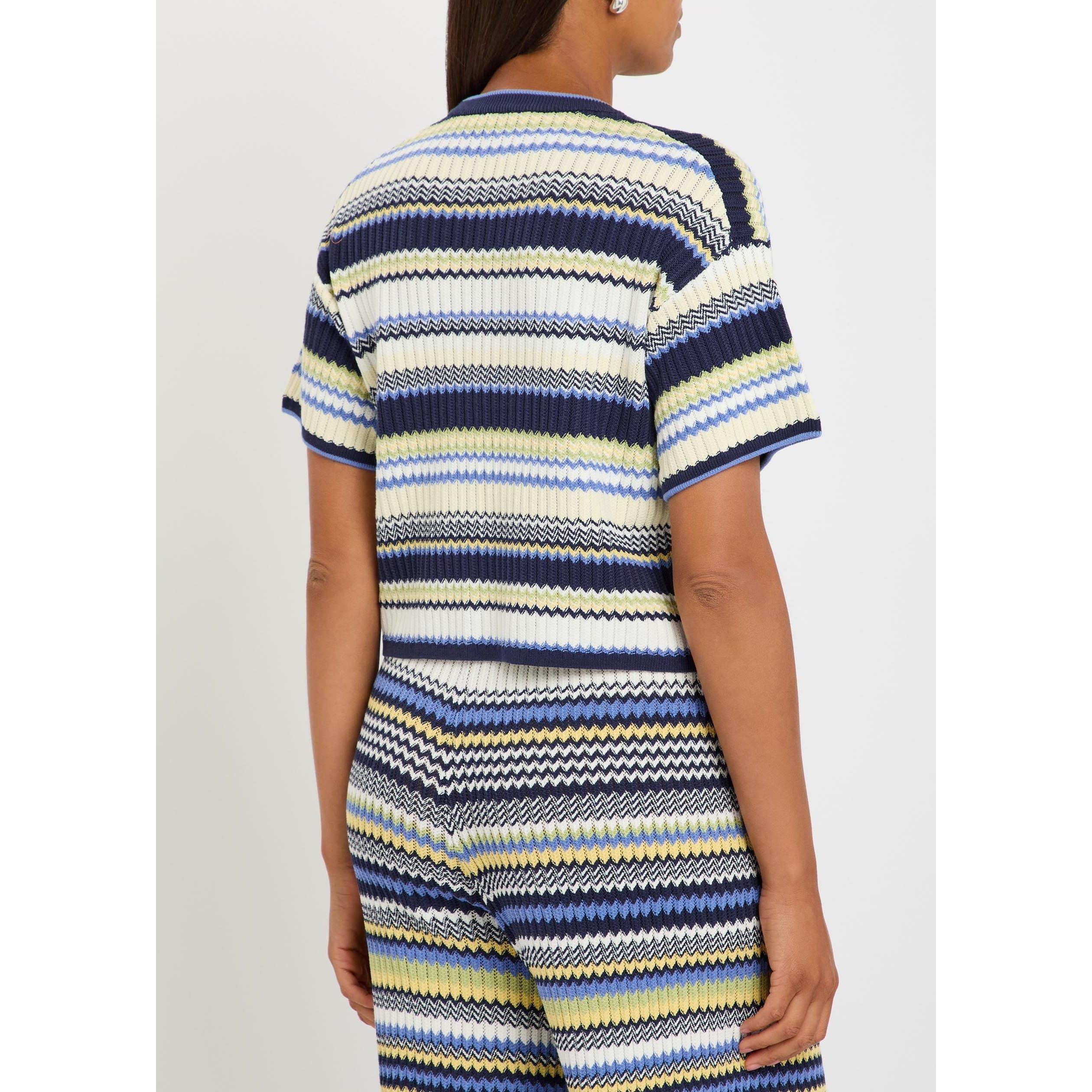 NAVY AND OTHER - Jonathan Simkhai - Women's Tenley Cotton Short-Sleeve Oversized-Fit Knitted T-Shirt - 3