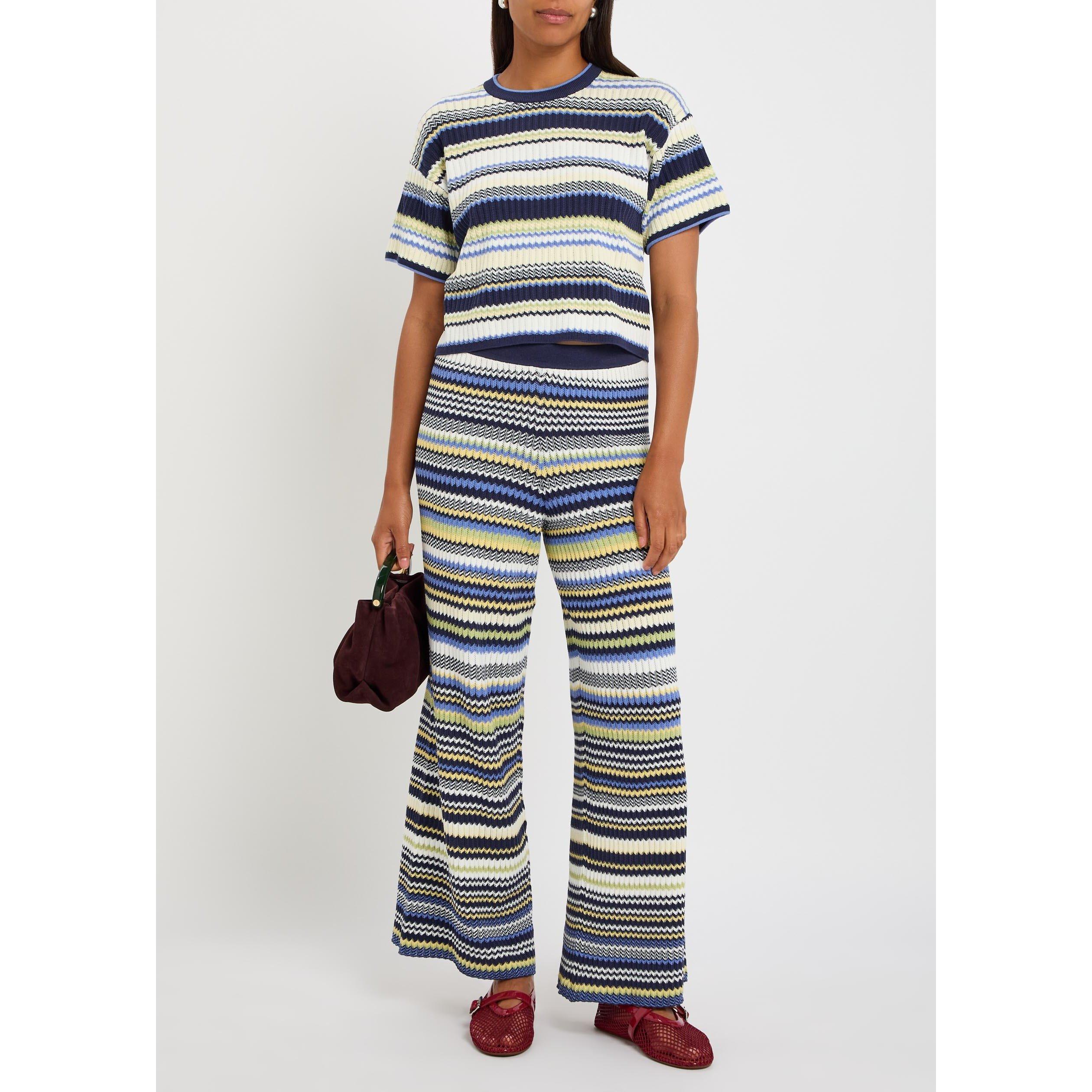 NAVY AND OTHER - Jonathan Simkhai - Women's Tenley Cotton Short-Sleeve Oversized-Fit Knitted T-Shirt - 5