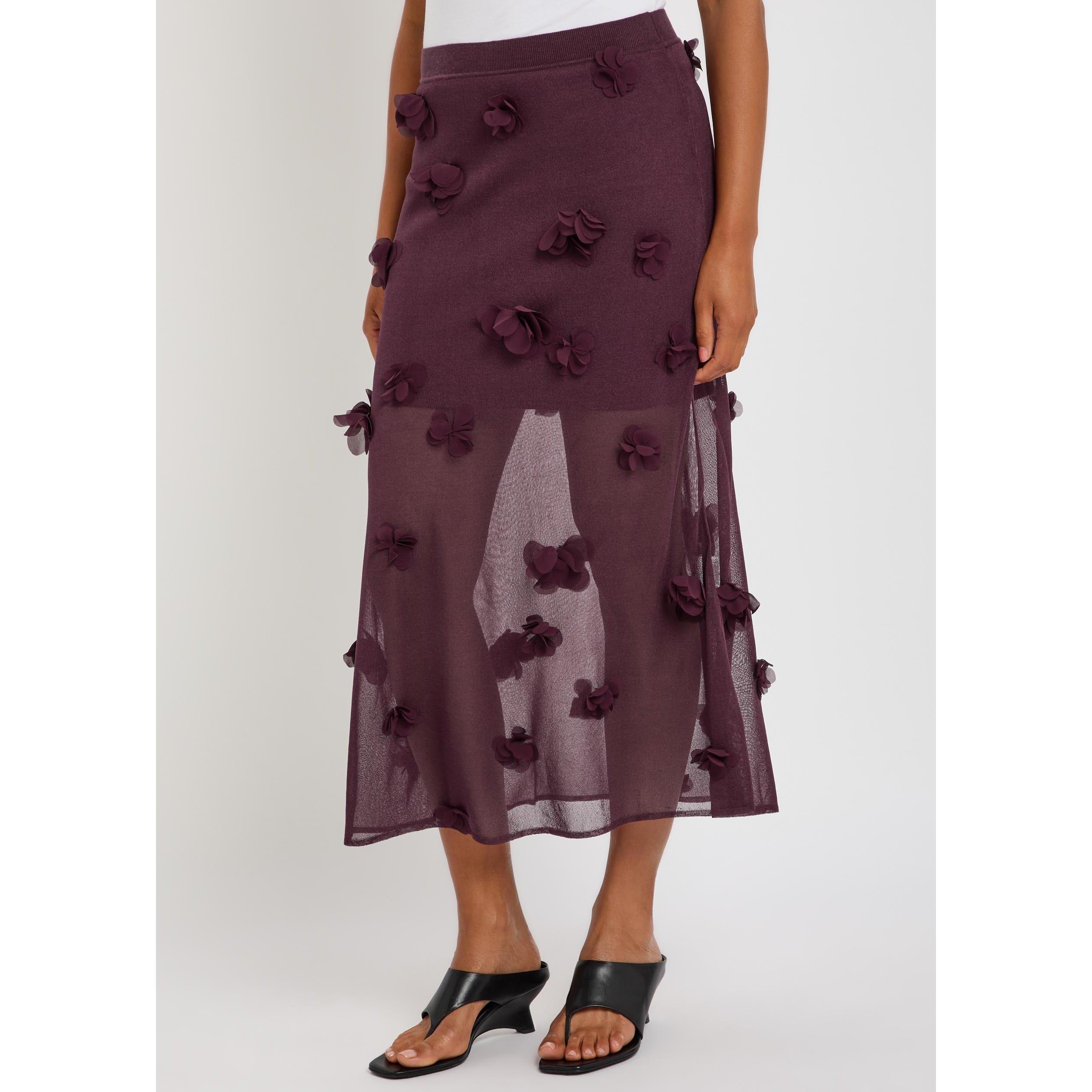 PURPLE - Jonathan Simkhai - Women's Cora Floral Knitted Skirt - 2