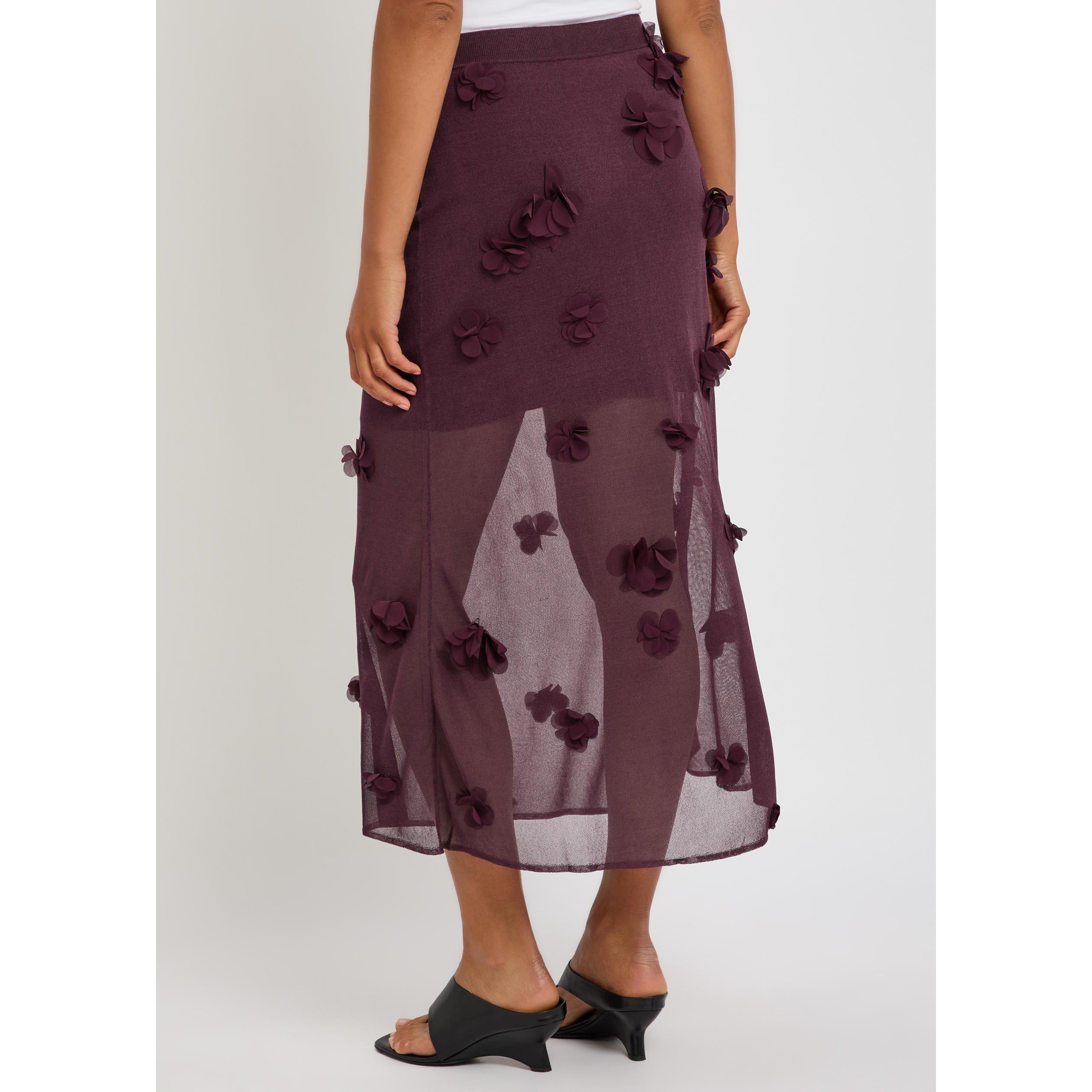 PURPLE - Jonathan Simkhai - Women's Cora Floral Knitted Skirt - 3