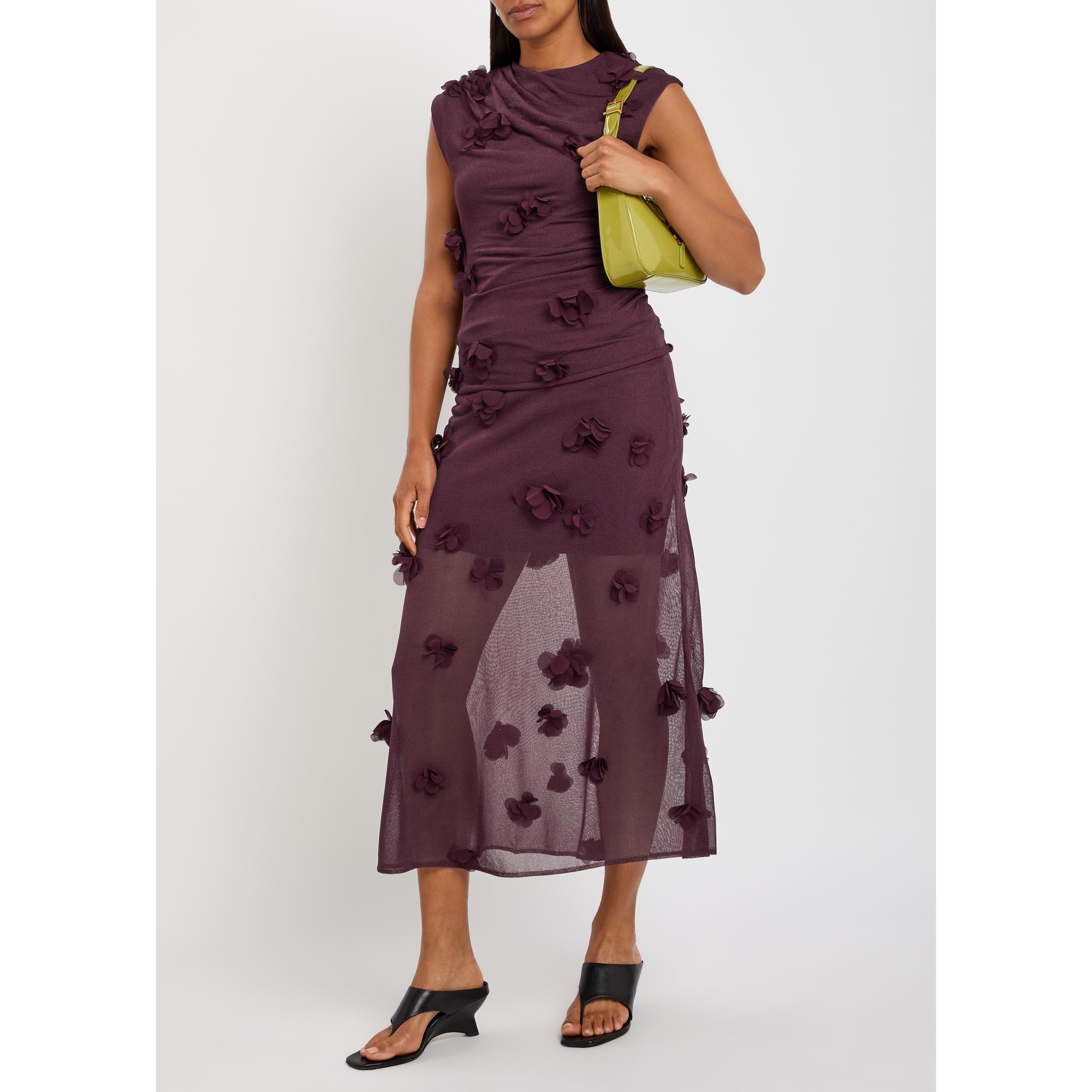 PURPLE - Jonathan Simkhai - Women's Cora Floral Knitted Skirt - 5
