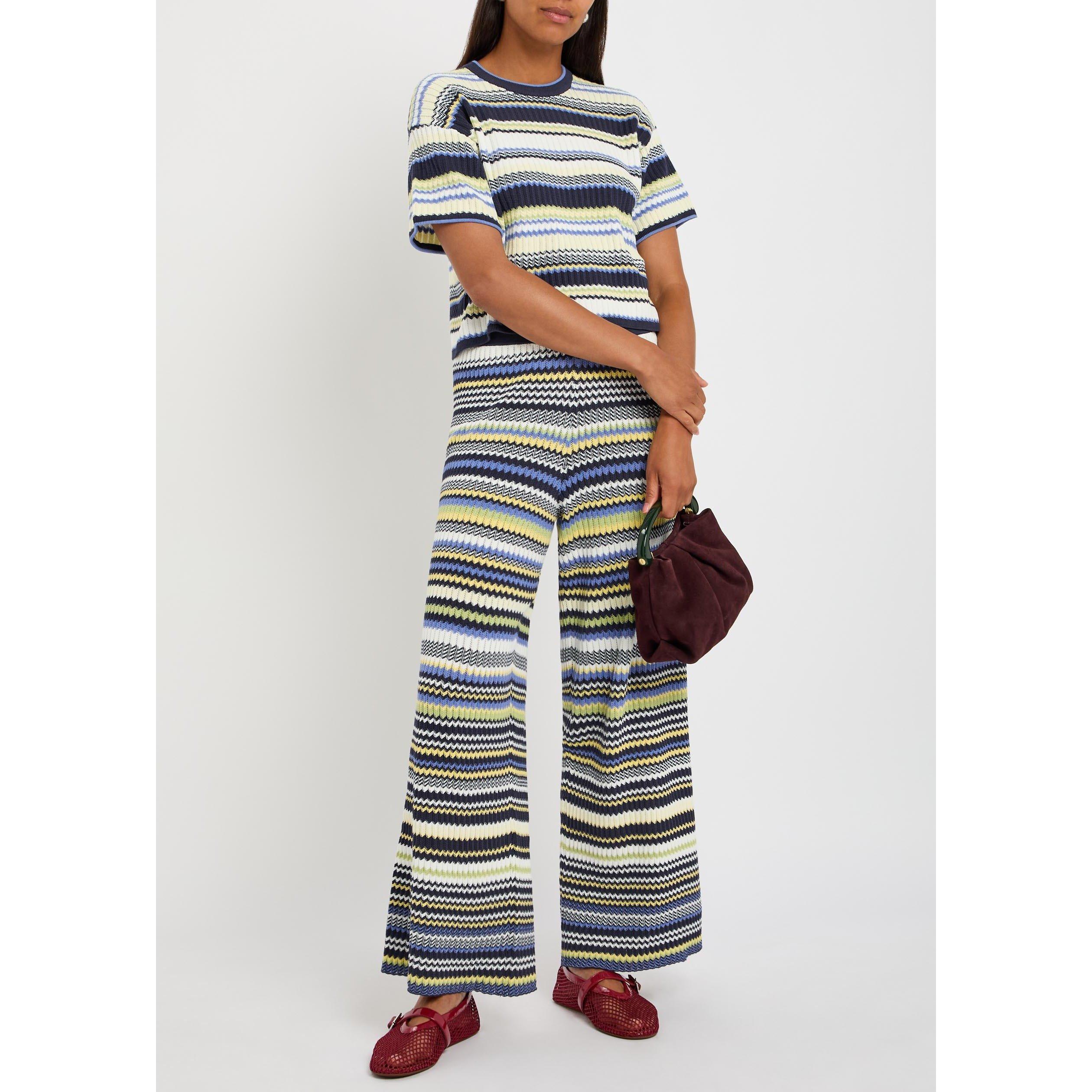 NAVY AND OTHER - Jonathan Simkhai - Women's Farrah Ribbed Cotton Knitted Trousers - 5
