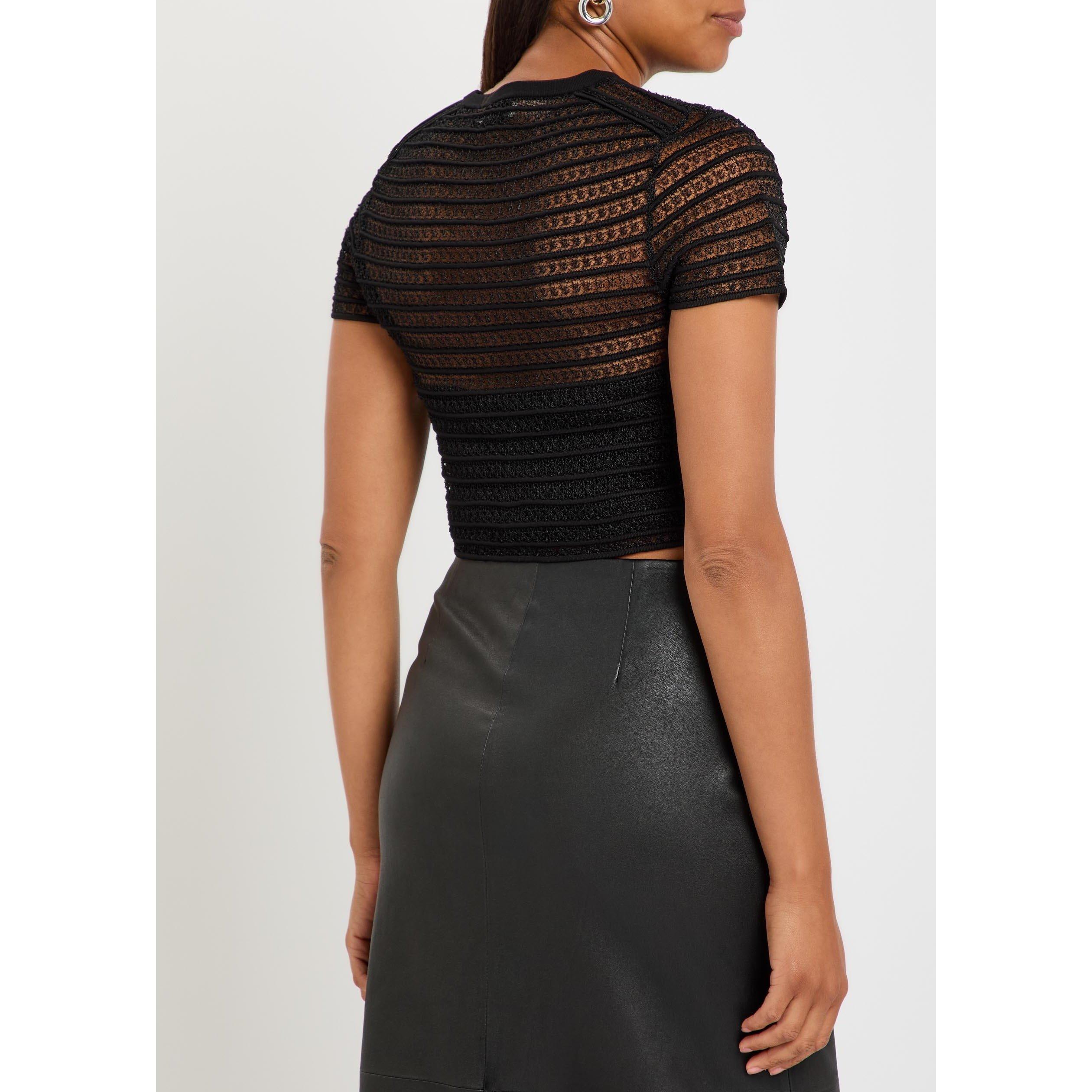 BLACK - Jonathan Simkhai - Women's Holli Viscose Cropped Slim-Fit Cardigan - 3