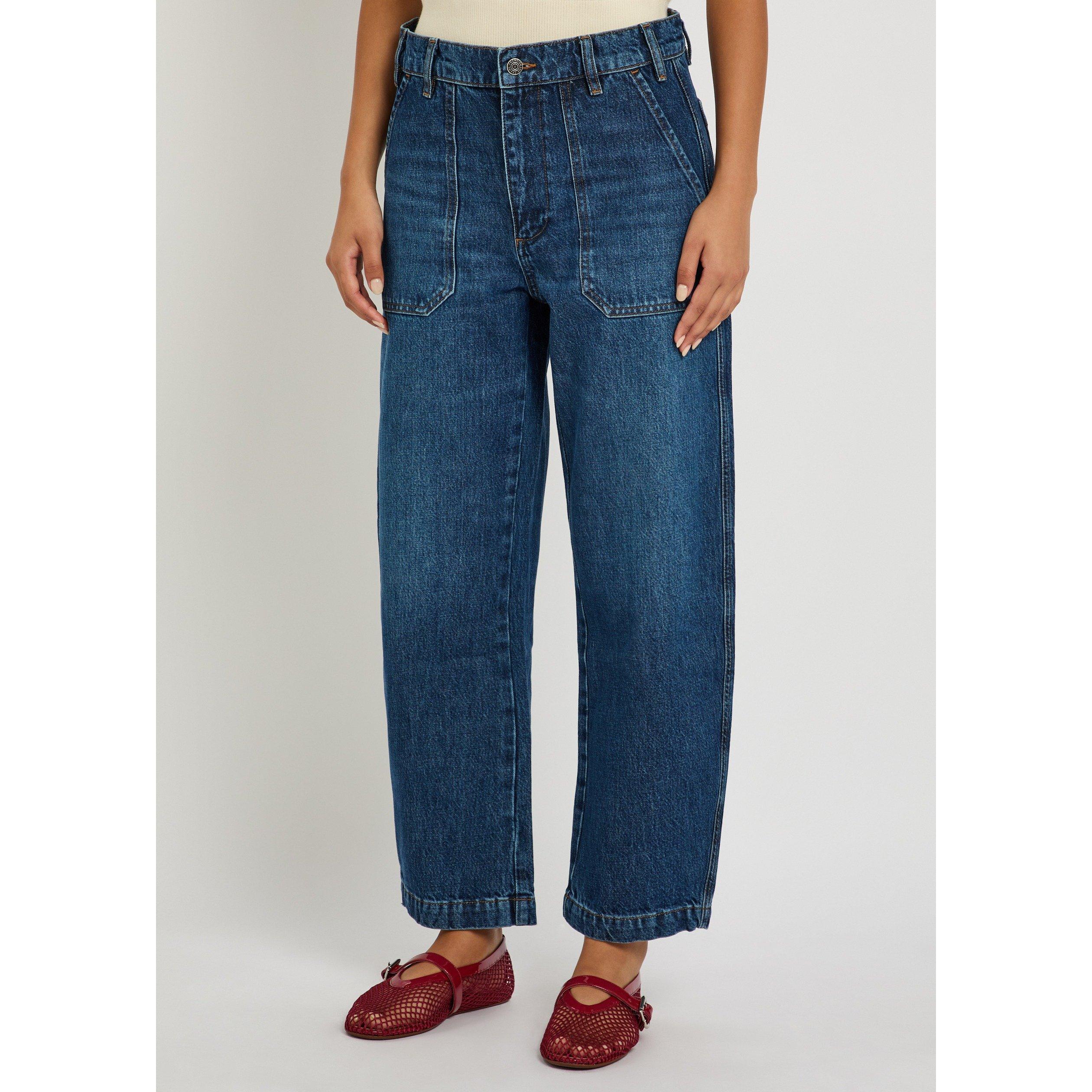 BLUE - Frame Denim - Women's Ranger Cotton Wide-Leg High-Rise Jeans - 2