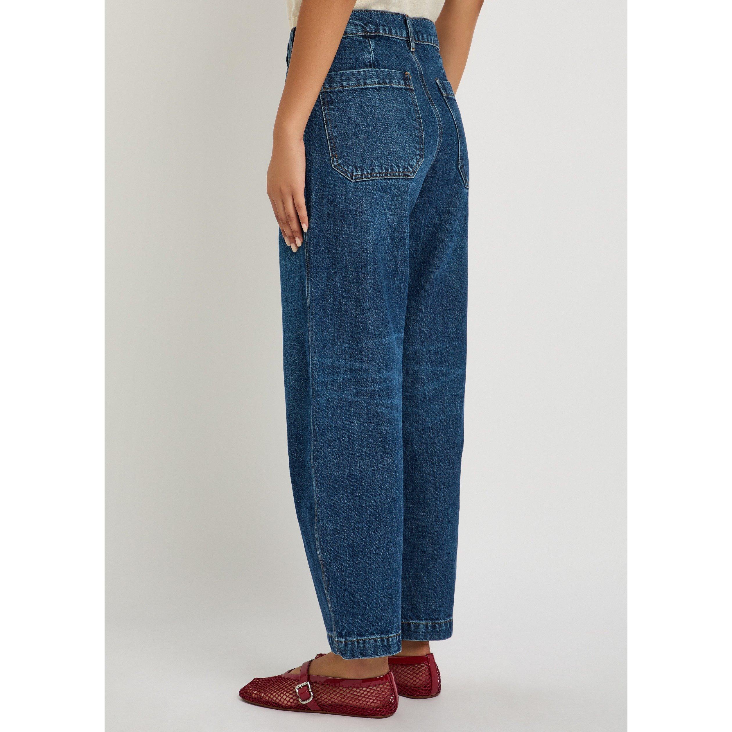 BLUE - Frame Denim - Women's Ranger Cotton Wide-Leg High-Rise Jeans - 3