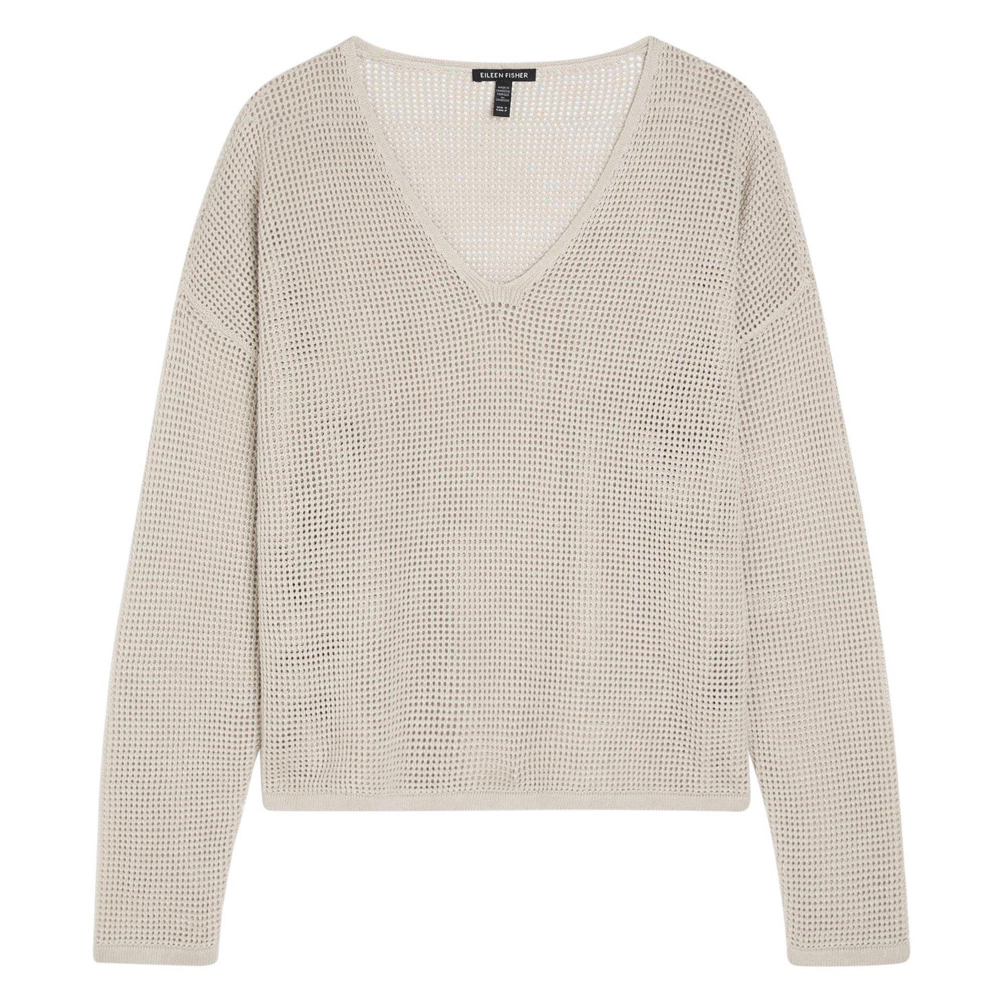 GREY - Eileen Fisher - S V NECK SWEATER