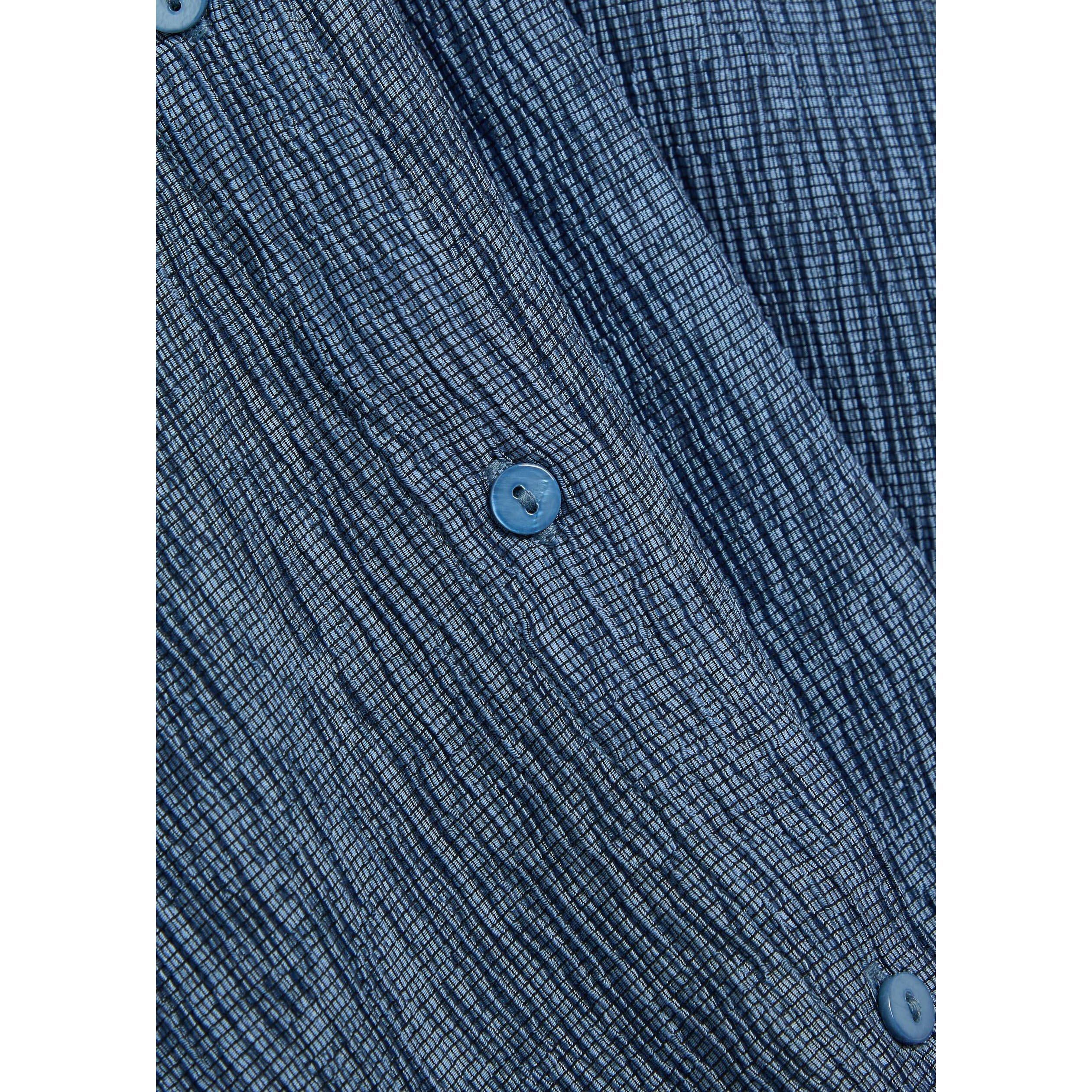 BLUE - Eileen Fisher - S CLASSIC COLLAR A-LINE SLVLES - 4
