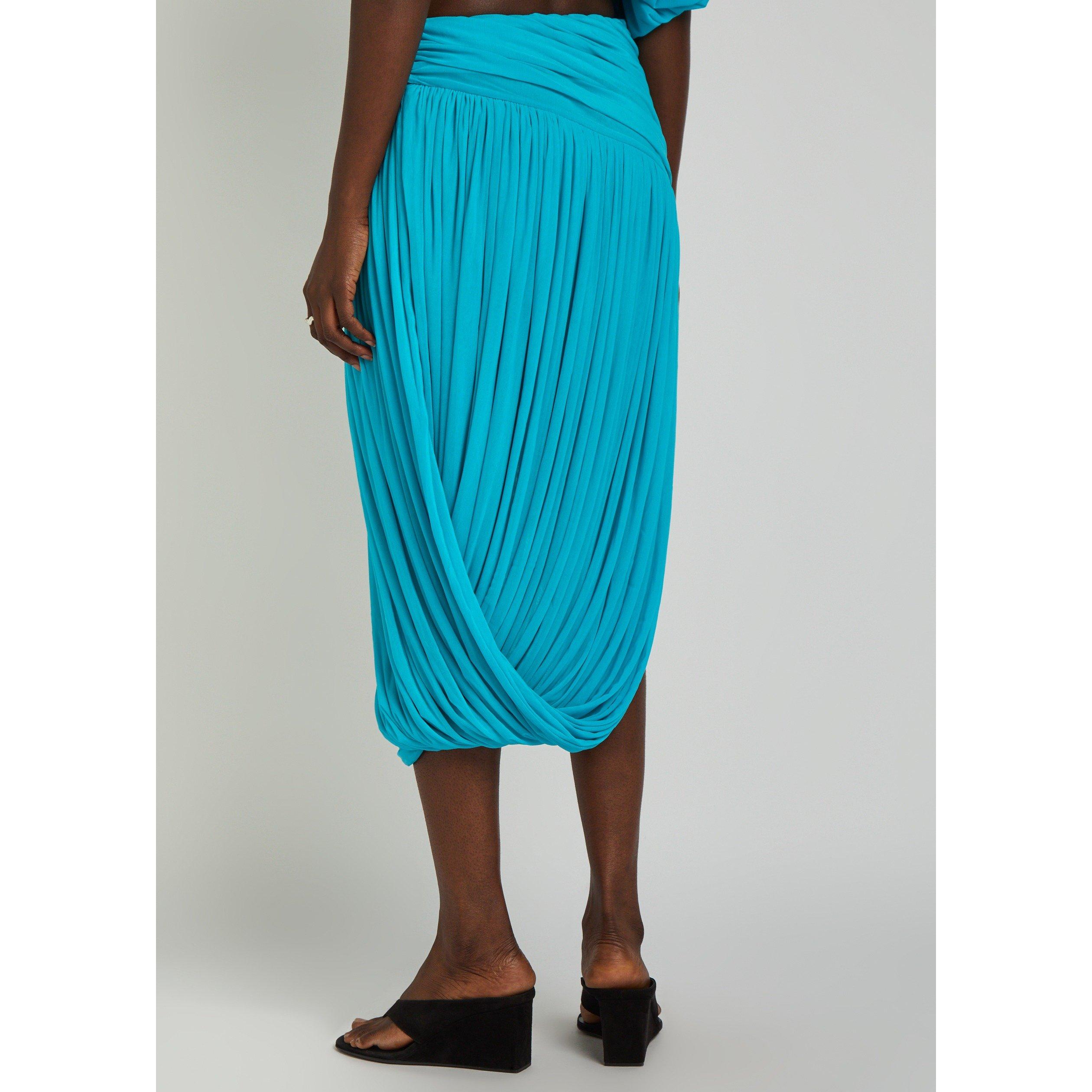 TURQUOISE - Ronny Kobo - Women's Wes High-Waisted Midi Skirt - 3