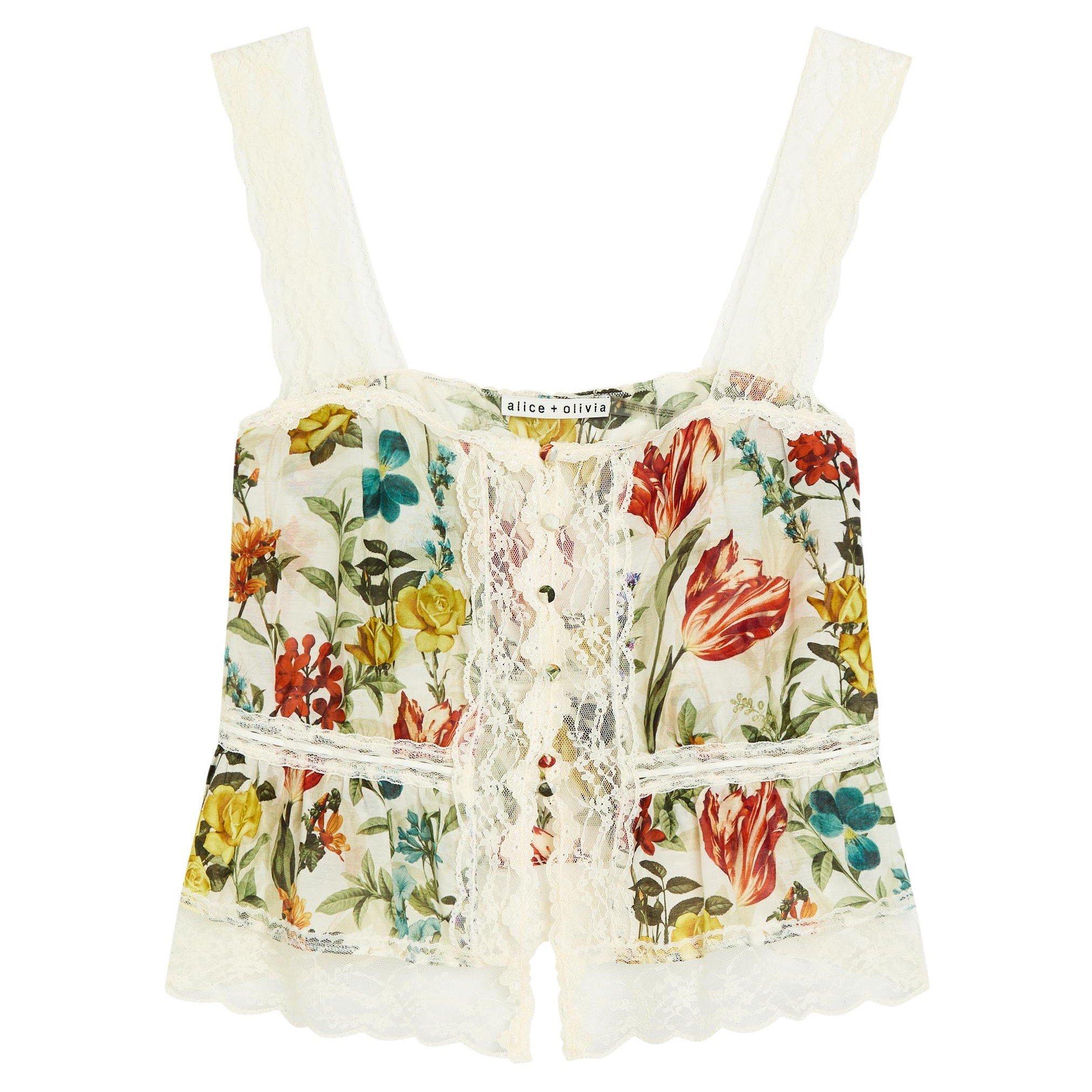 WHITE AND OTHER - Alice And Olivia - T Annabeth Sq Nk Top - 1
