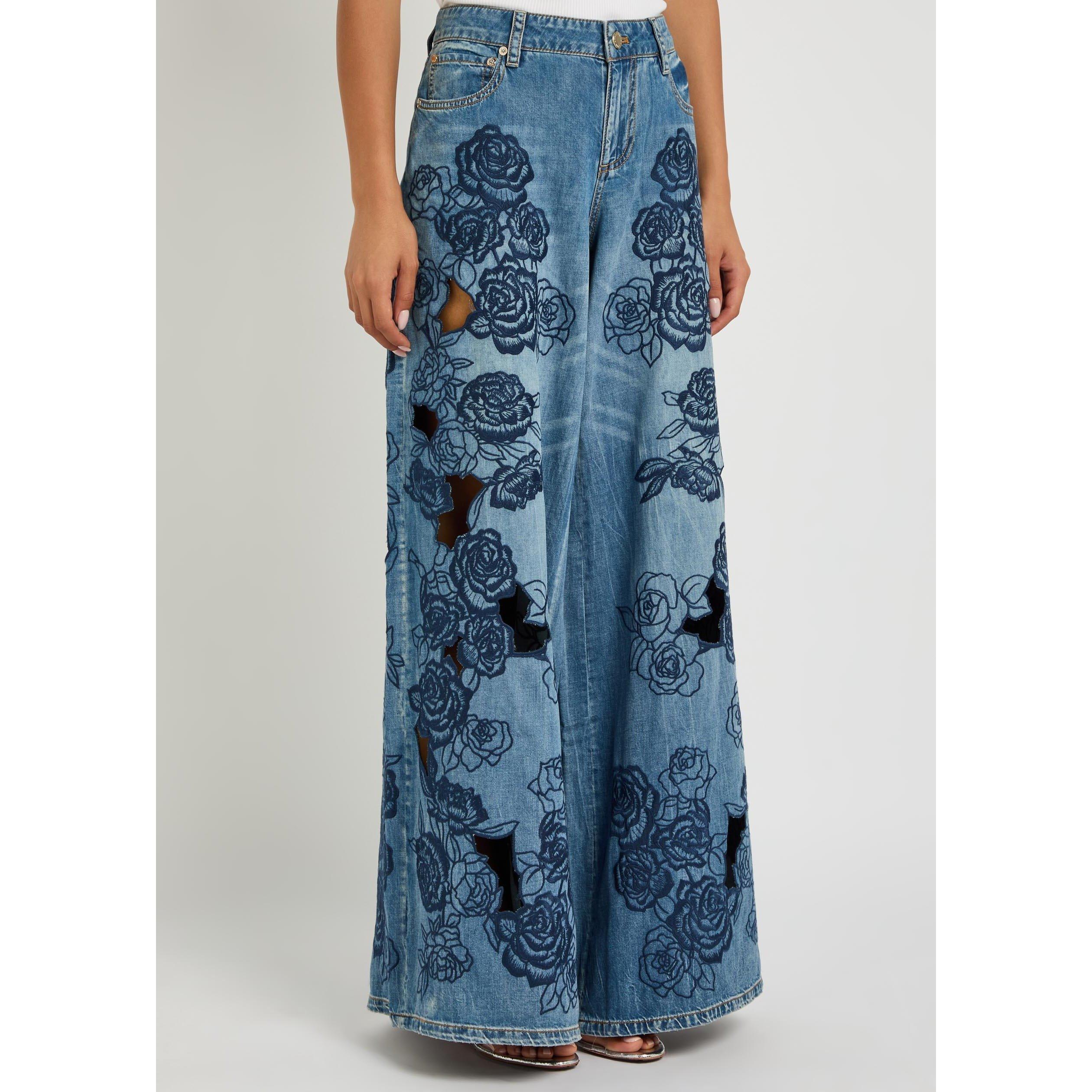 BLUE - Alice And Olivia - J Sidney Lr Ultra Baggy Jean - 2