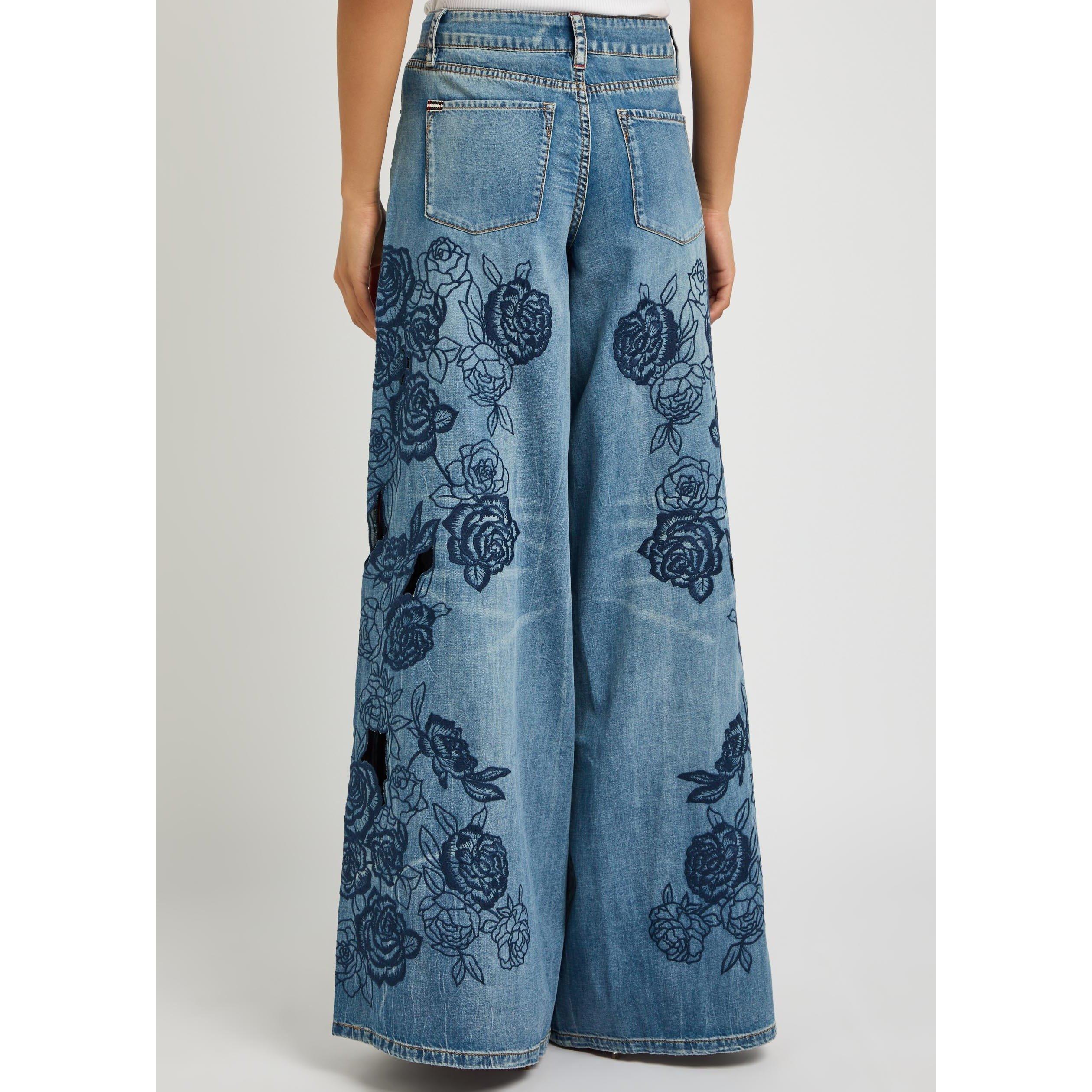 BLUE - Alice And Olivia - J Sidney Lr Ultra Baggy Jean - 3