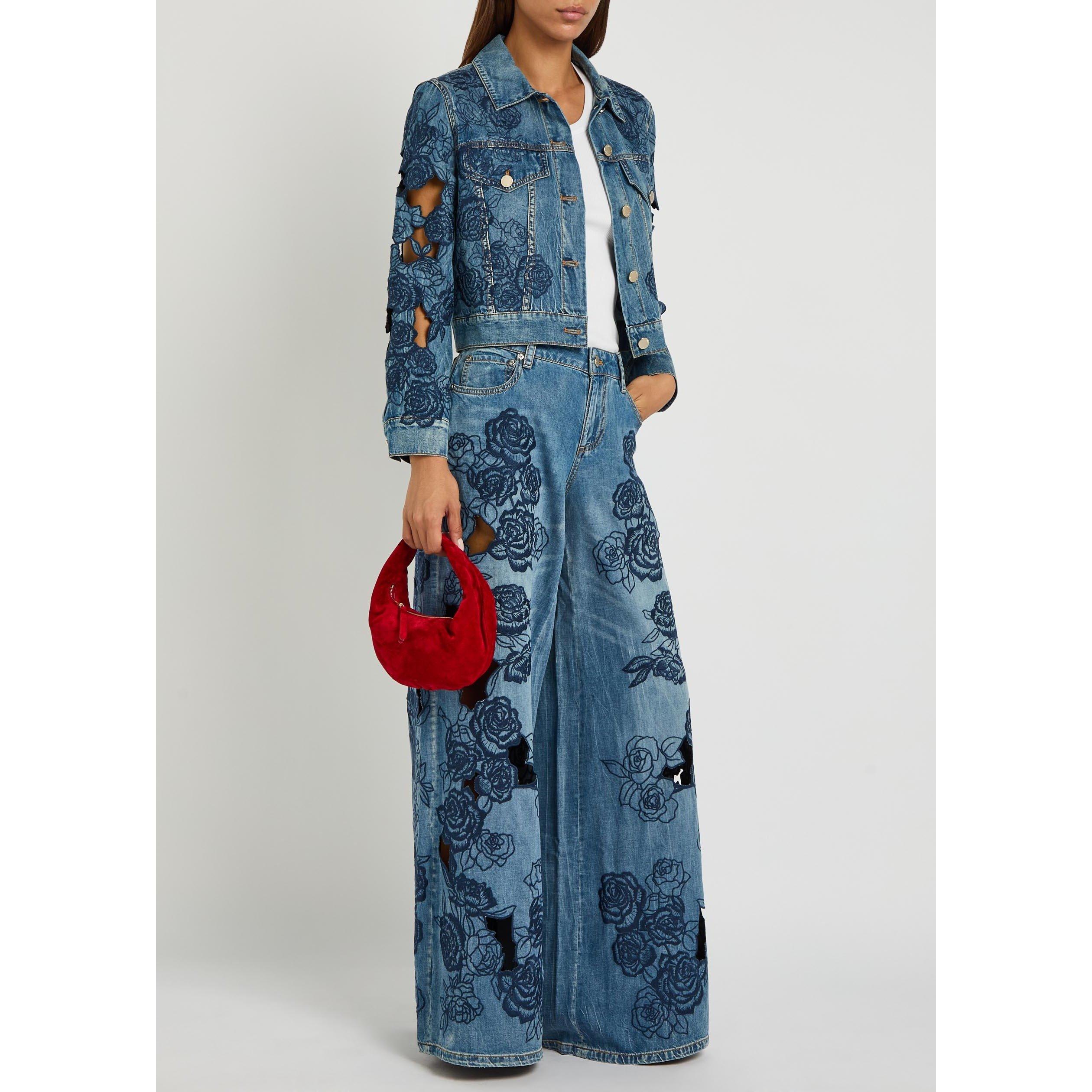 BLUE - Alice And Olivia - J Sidney Lr Ultra Baggy Jean - 5