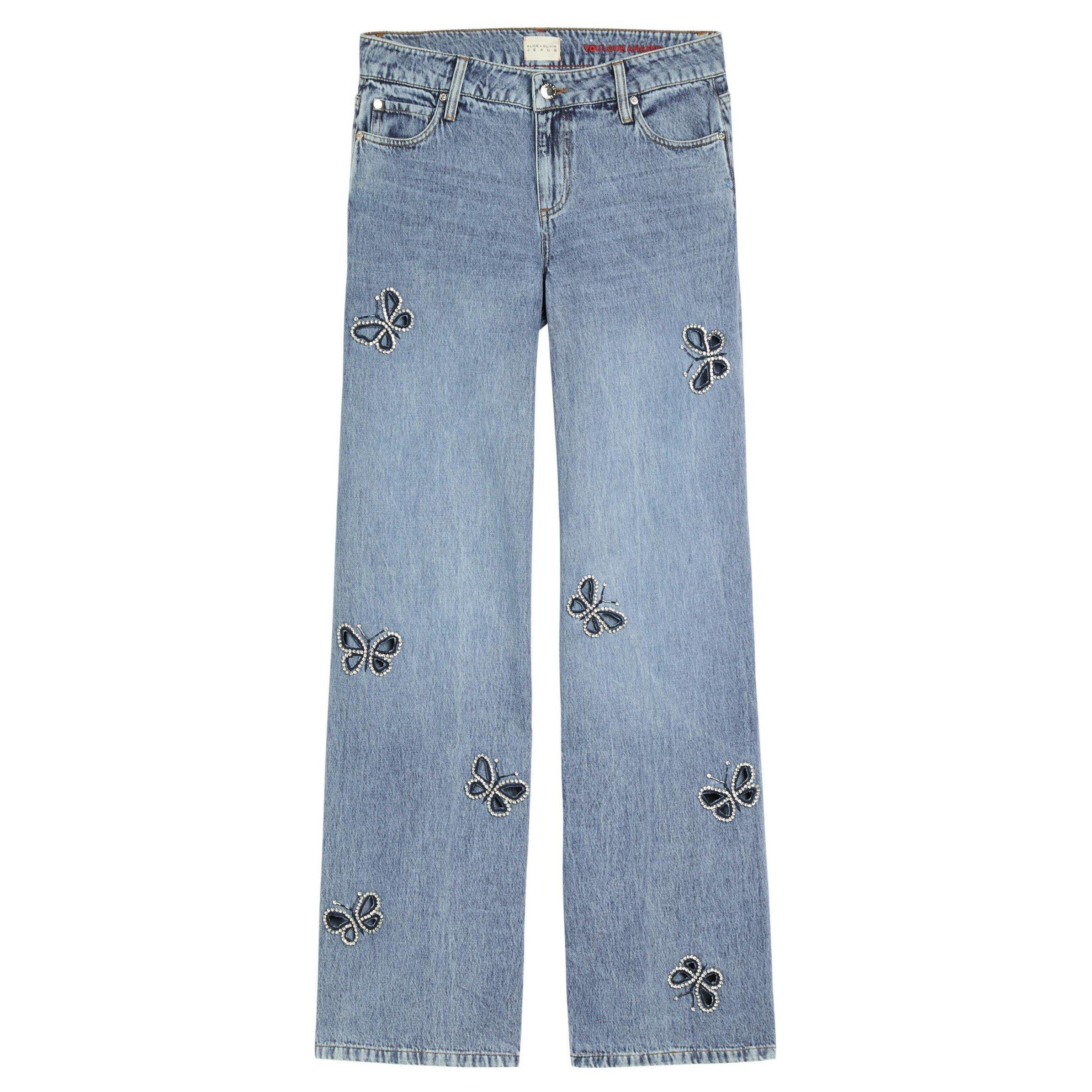 BLUE - Alice And Olivia - J Amazing Lr Embell Jean
