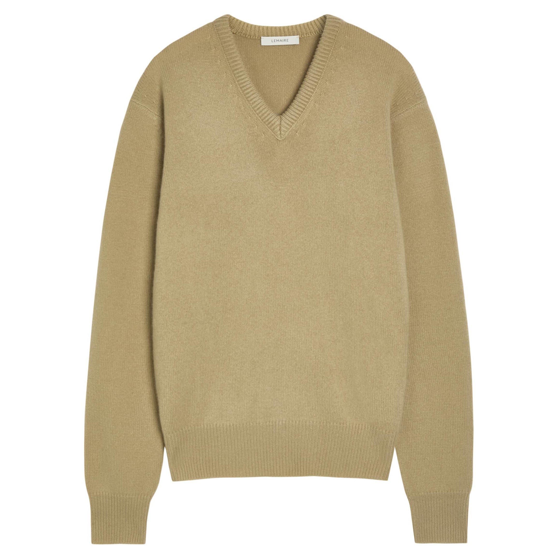 CAMEL - Lemaire - Men's V-Neck Cashmere Jumper - 1