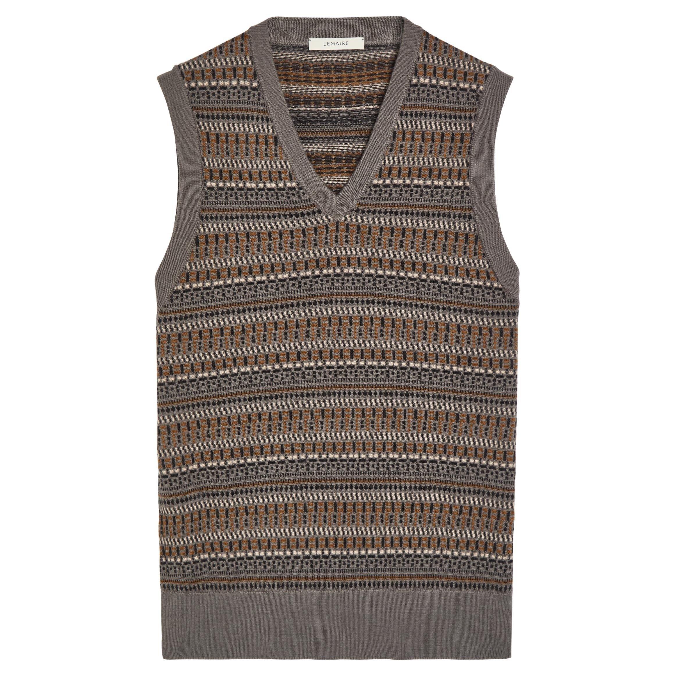 MULTICOLOURED 1 - Lemaire - LEMAIRE V NECK JACQUARD VEST - 1