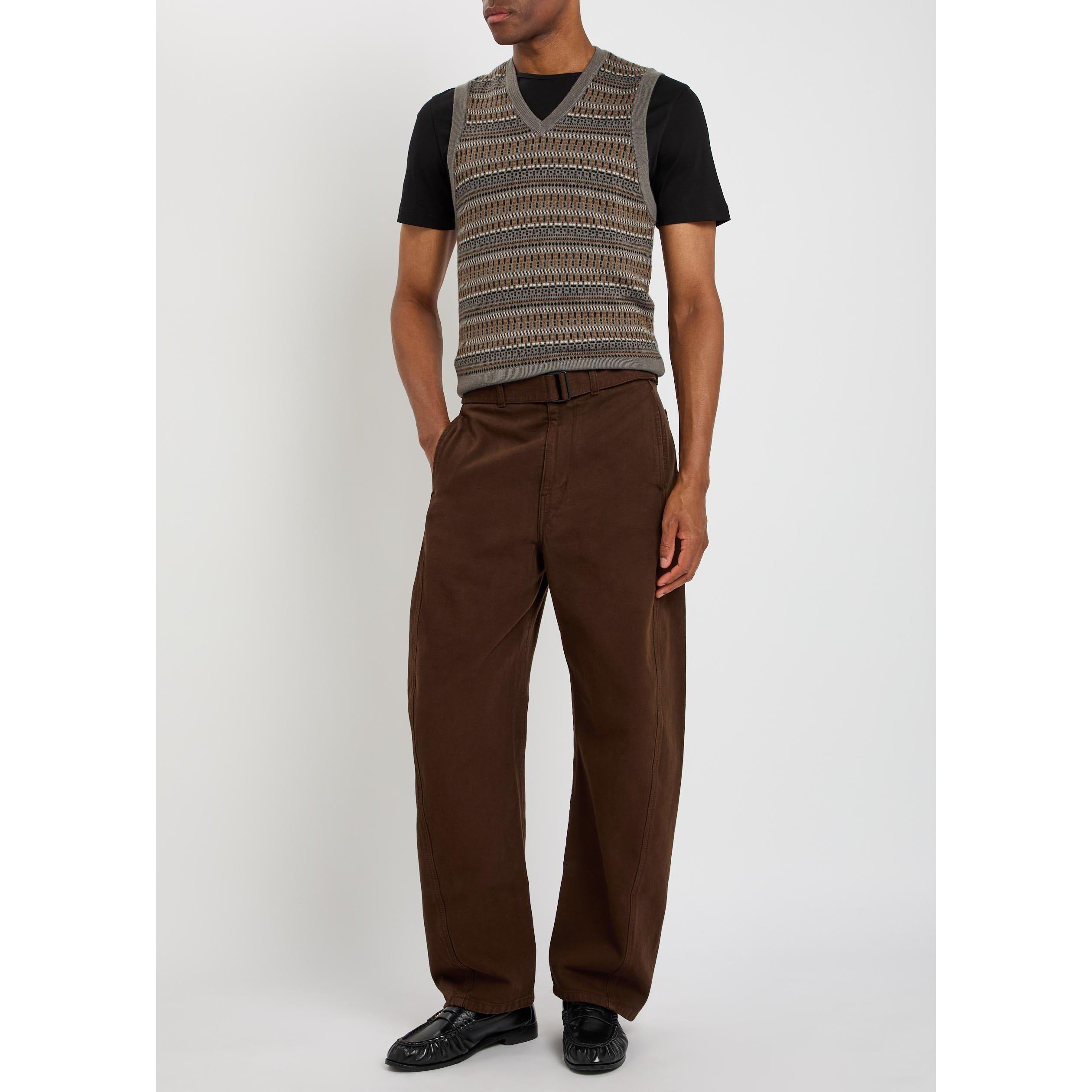 MULTICOLOURED 1 - Lemaire - LEMAIRE V NECK JACQUARD VEST - 5