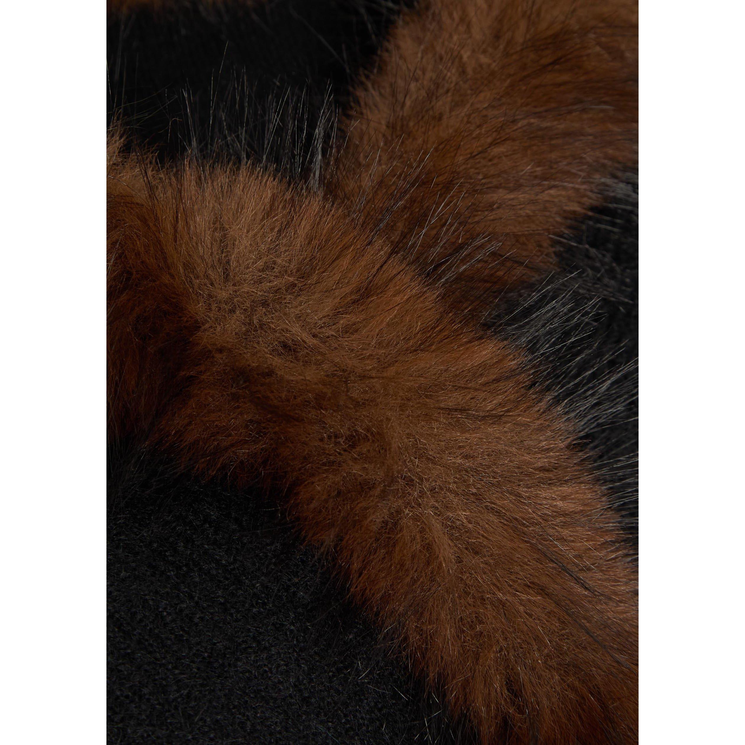 BLACK - Self Portrait - KN BLACK FAUX FUR KNIT CARDI - 4