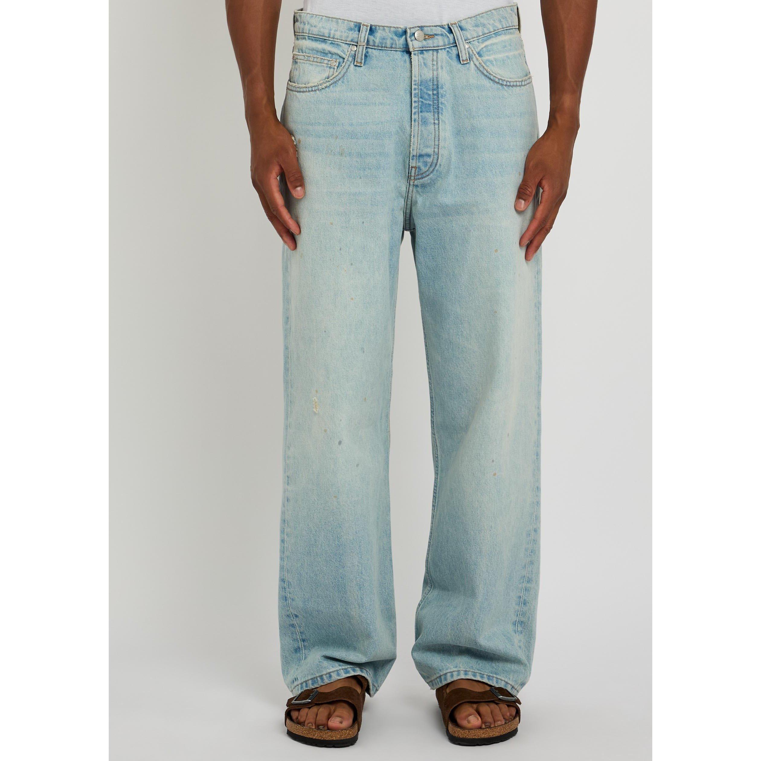 LIGHT BLUE - Cherry LA - Men's Cotton Wide-Leg Jeans - 2