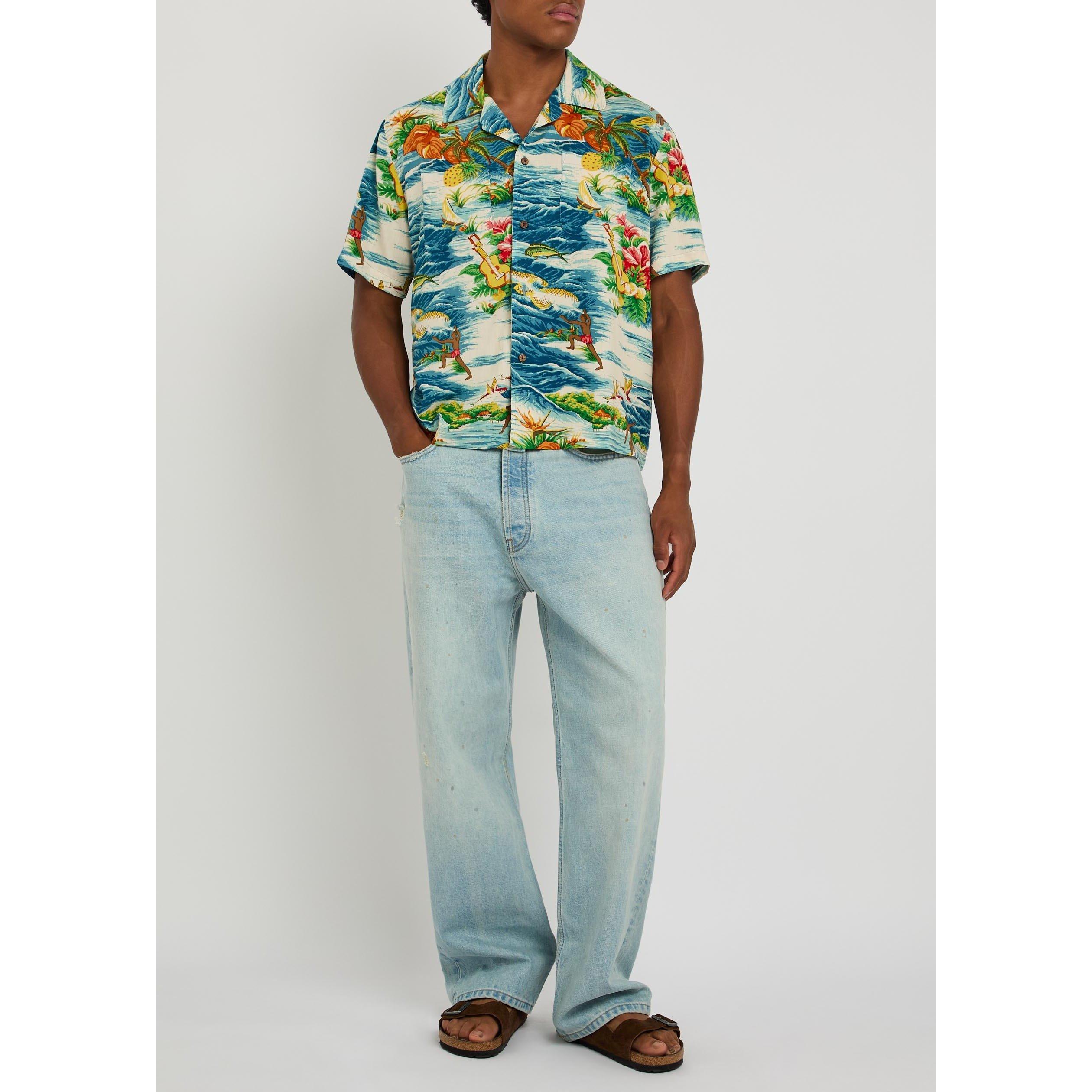 LIGHT BLUE - Cherry LA - Men's Cotton Wide-Leg Jeans - 5