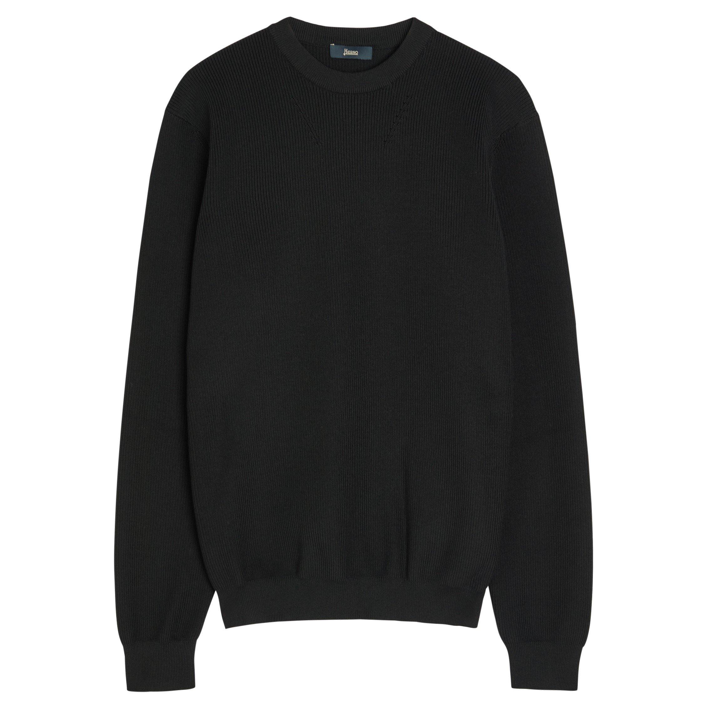 BLACK - Herno - Men's Textured Fine-Knit Crew-Neck Jumper - 1