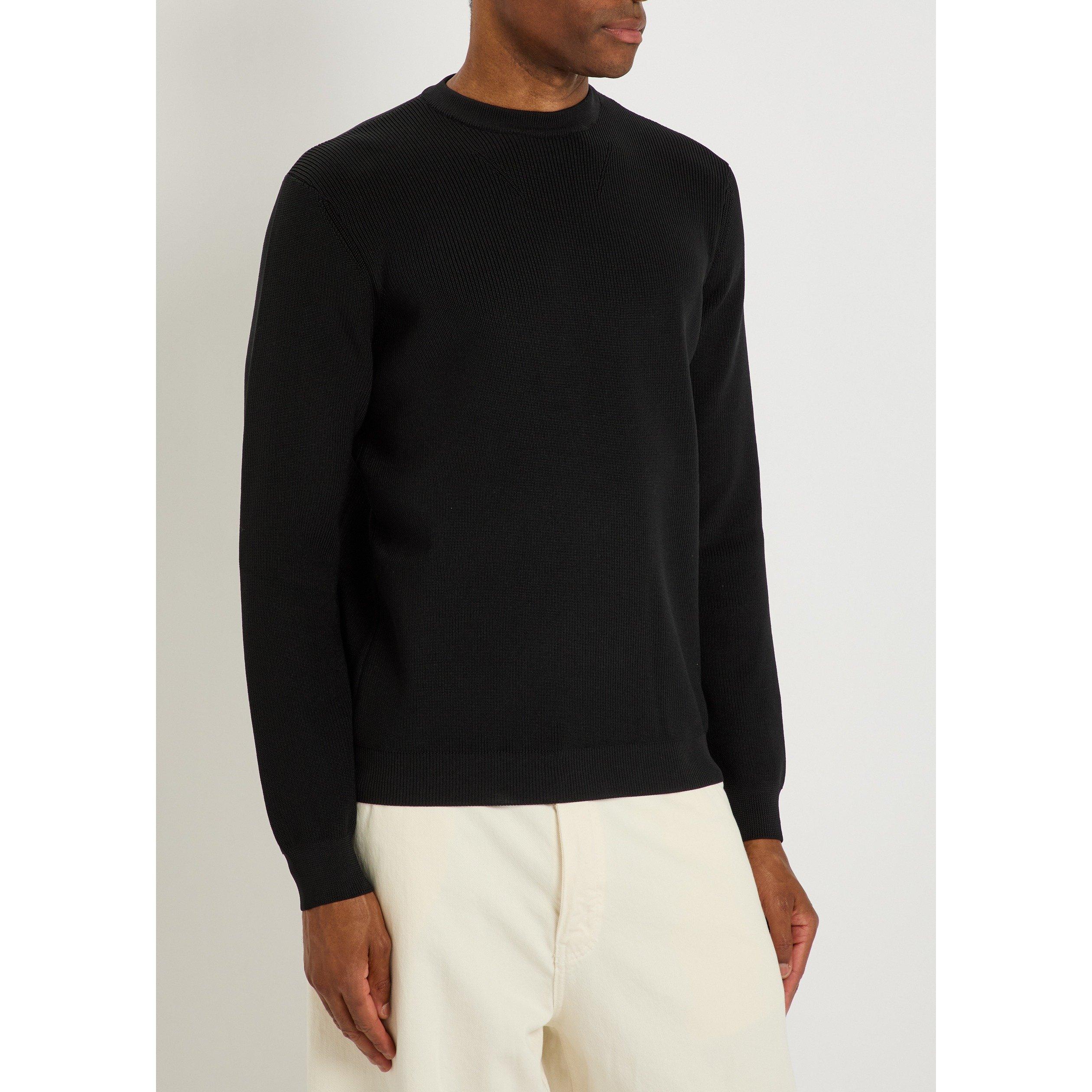 BLACK - Herno - Men's Textured Fine-Knit Crew-Neck Jumper - 2