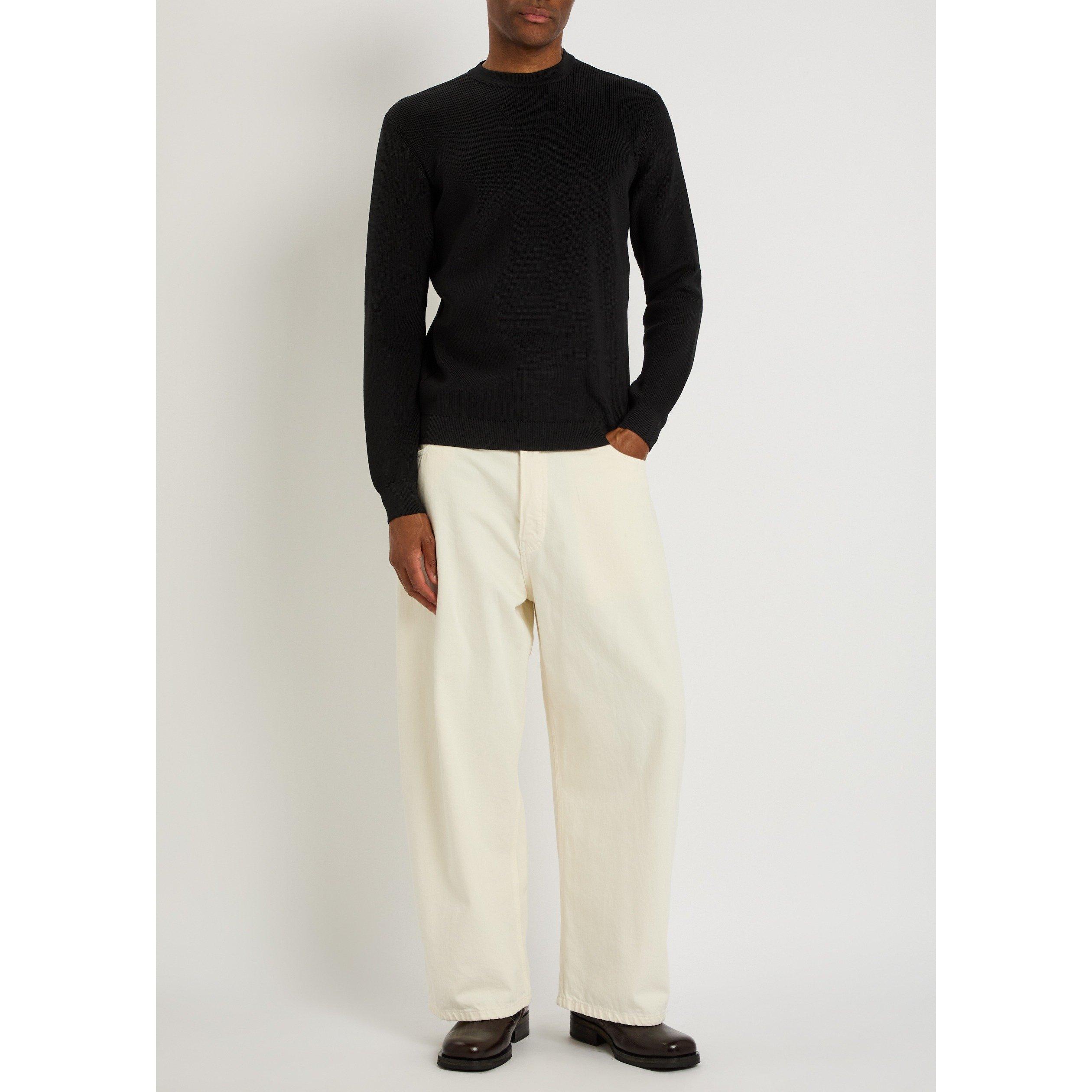 BLACK - Herno - Men's Textured Fine-Knit Crew-Neck Jumper - 5