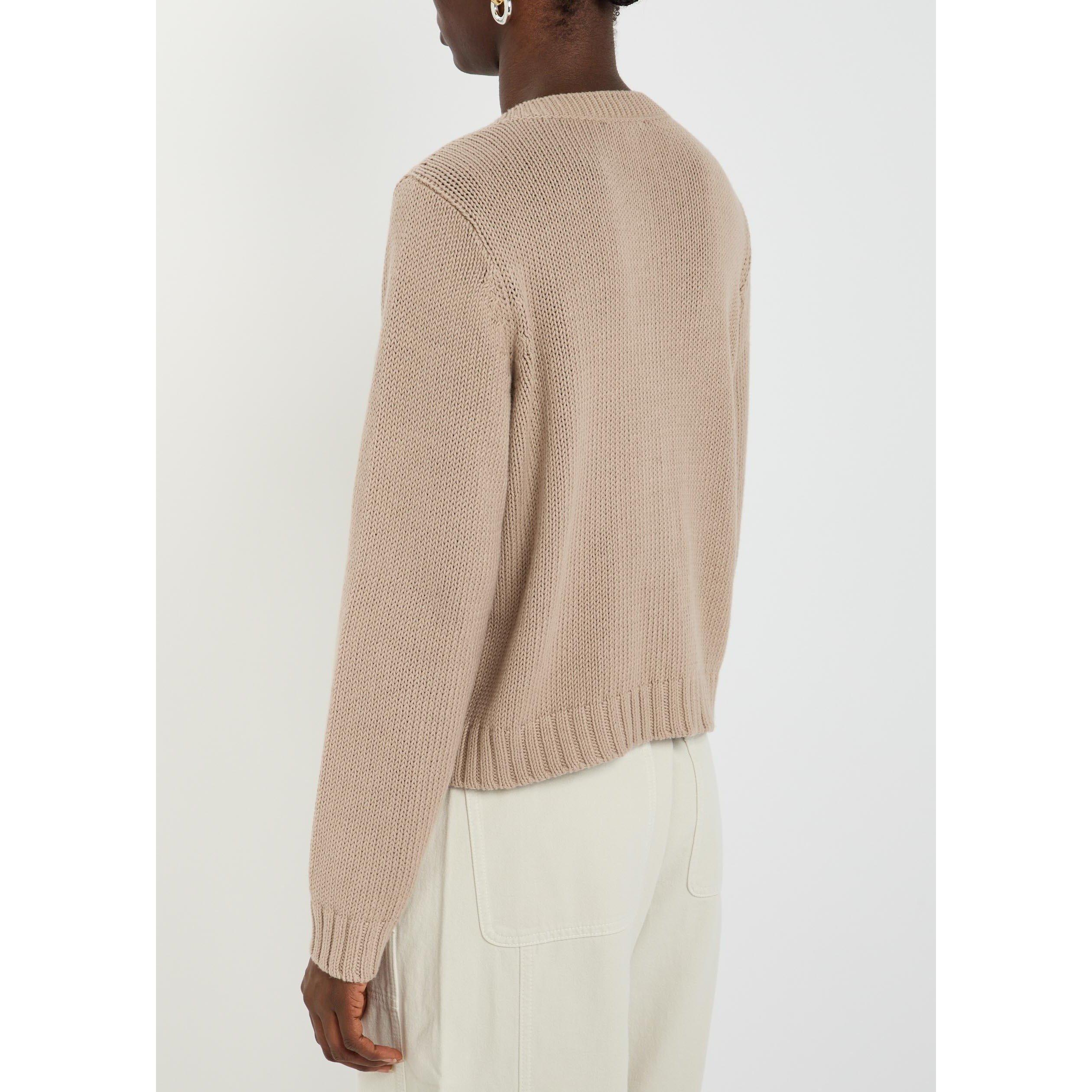 BEIGE - Eileen Fisher - Women's Cotton Crew-Neck Relaxed-Fit Cardigan - 3