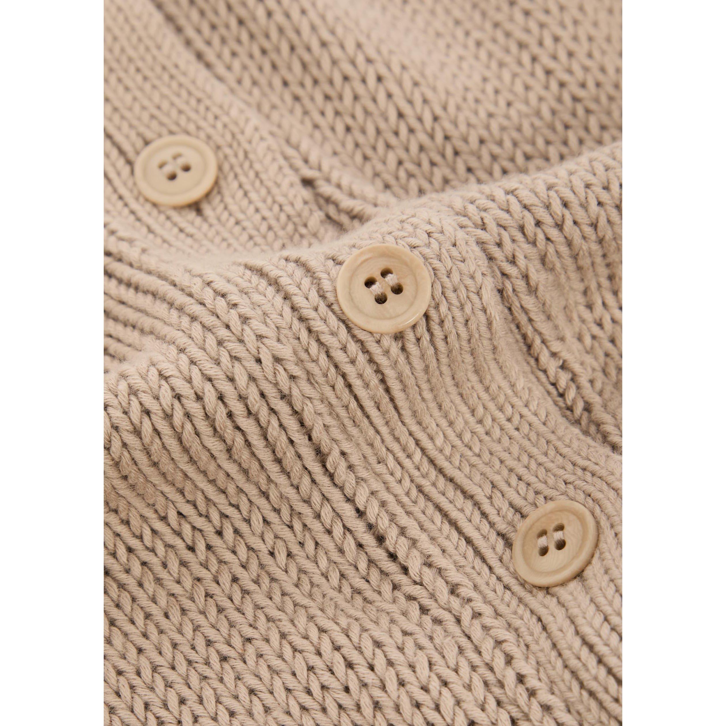 BEIGE - Eileen Fisher - Women's Cotton Crew-Neck Relaxed-Fit Cardigan - 4
