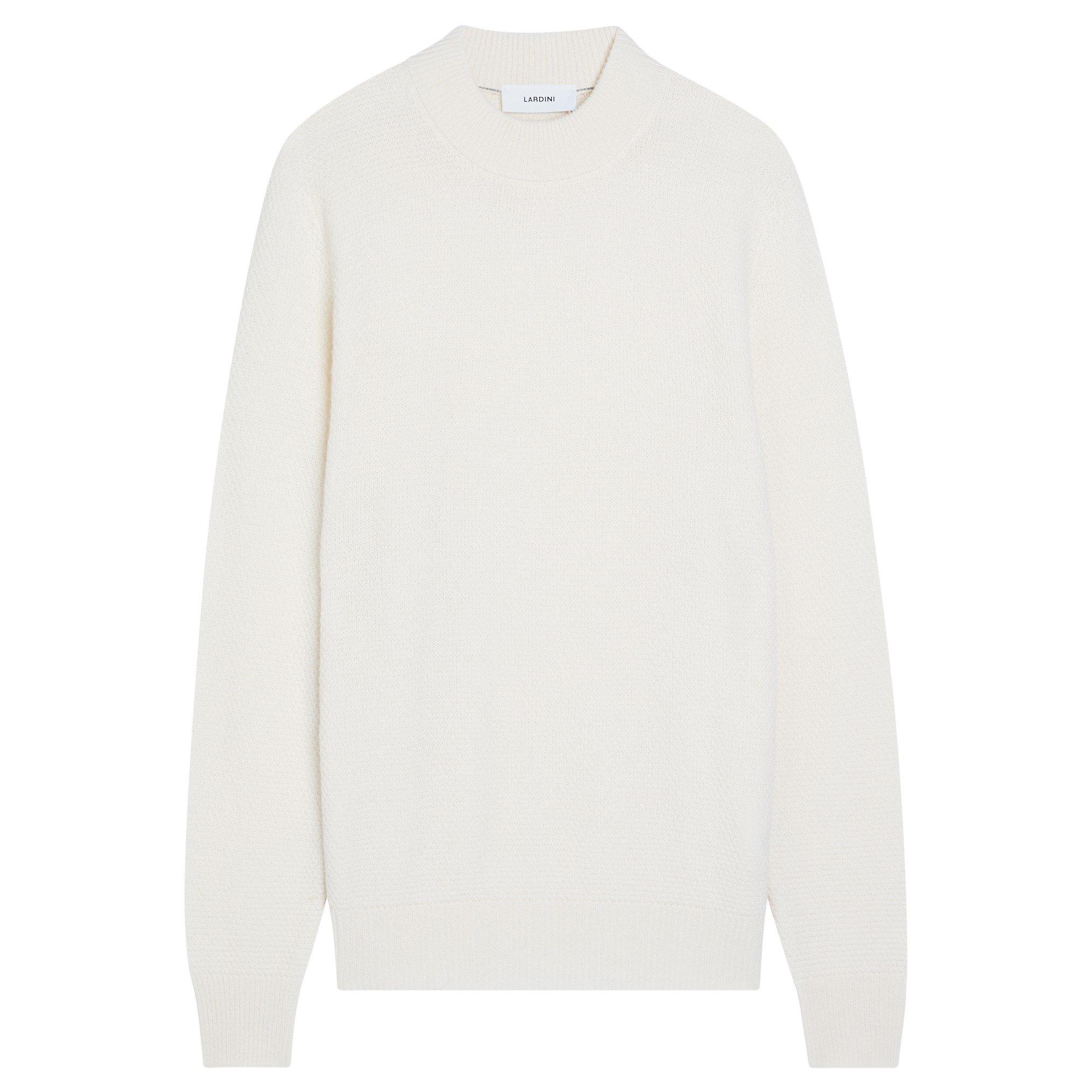 CREAM - Lardini - Men's Wool Cashmere Crew-Neck Jumper - 1