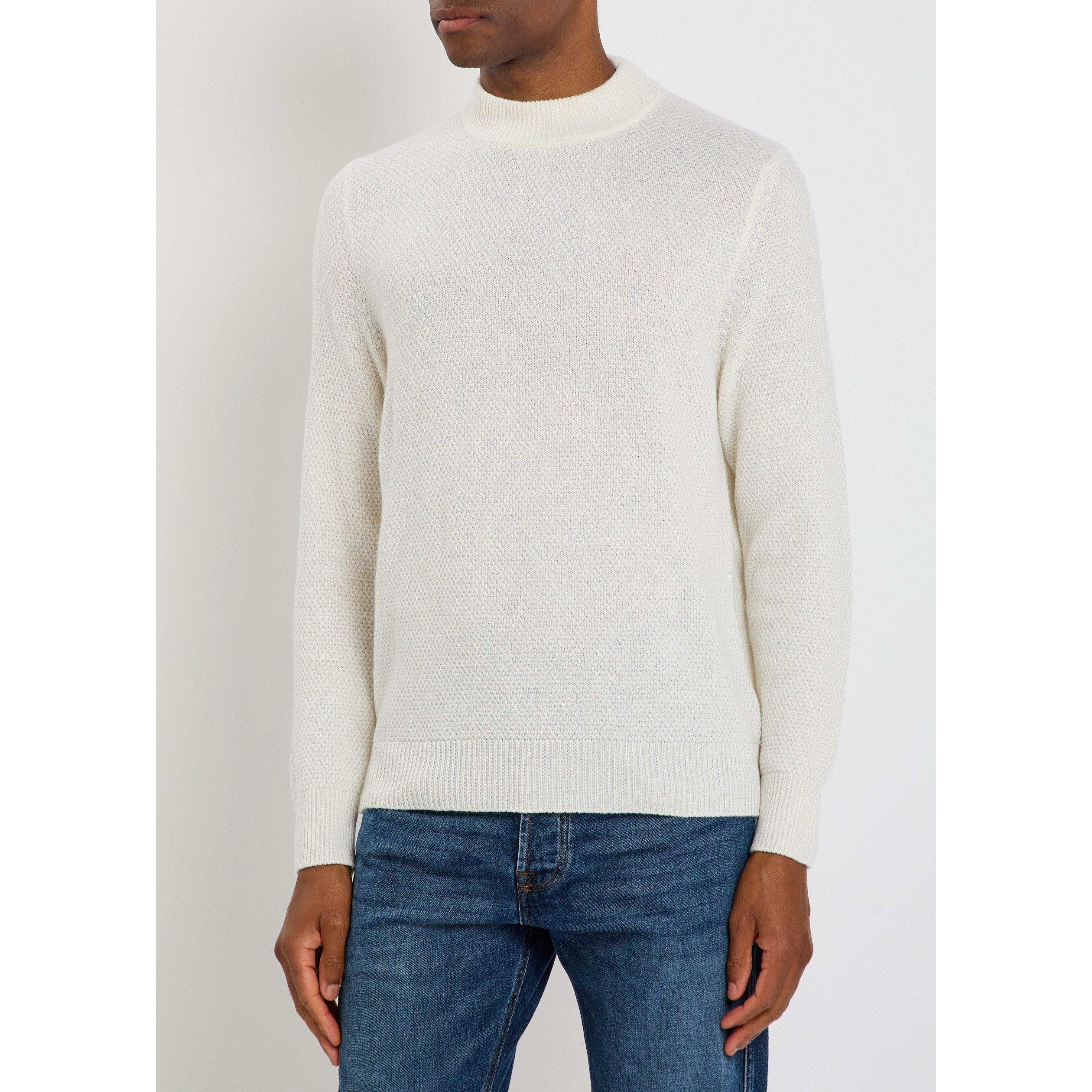 CREAM - Lardini - Men's Wool Cashmere Crew-Neck Jumper - 2