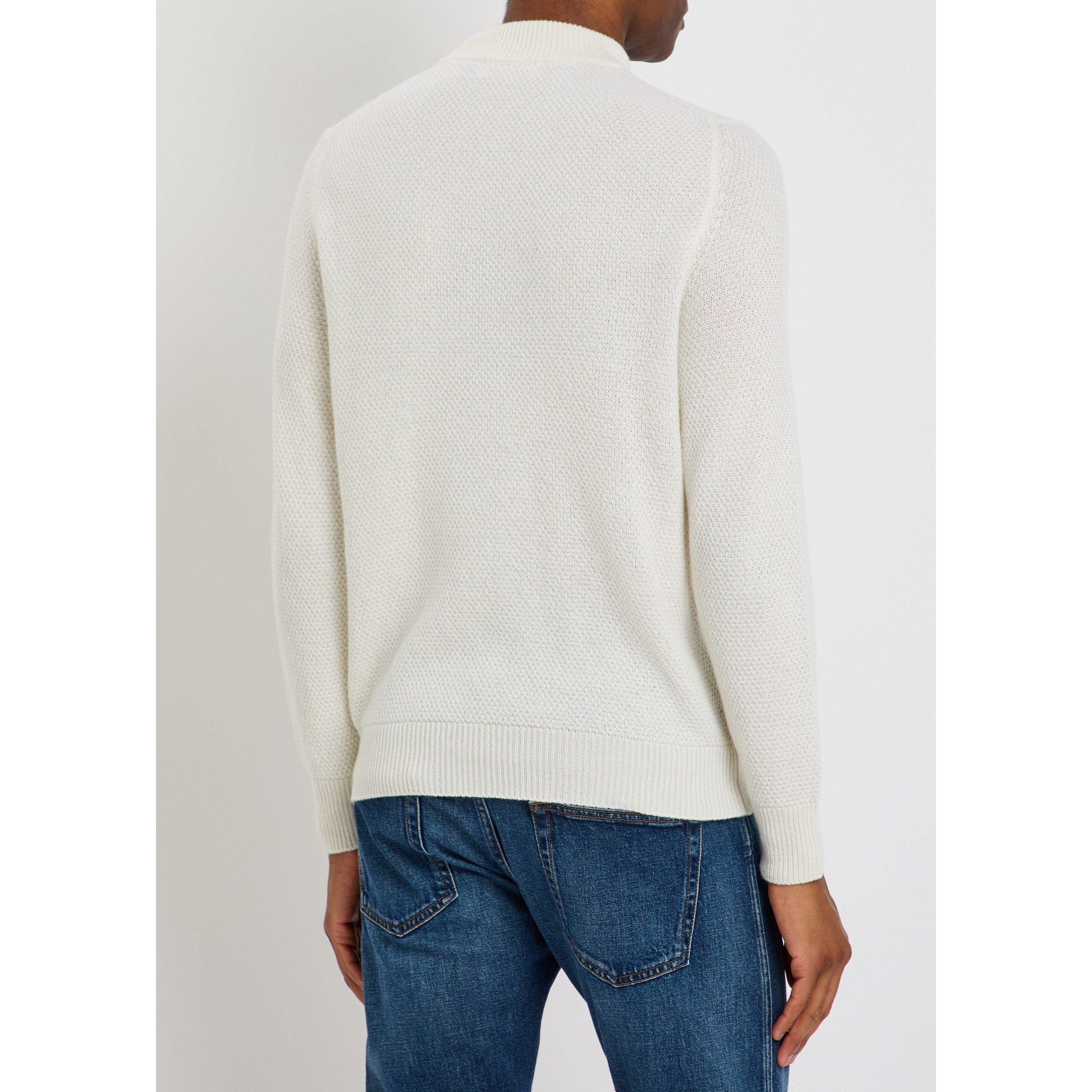 CREAM - Lardini - Men's Wool Cashmere Crew-Neck Jumper - 3