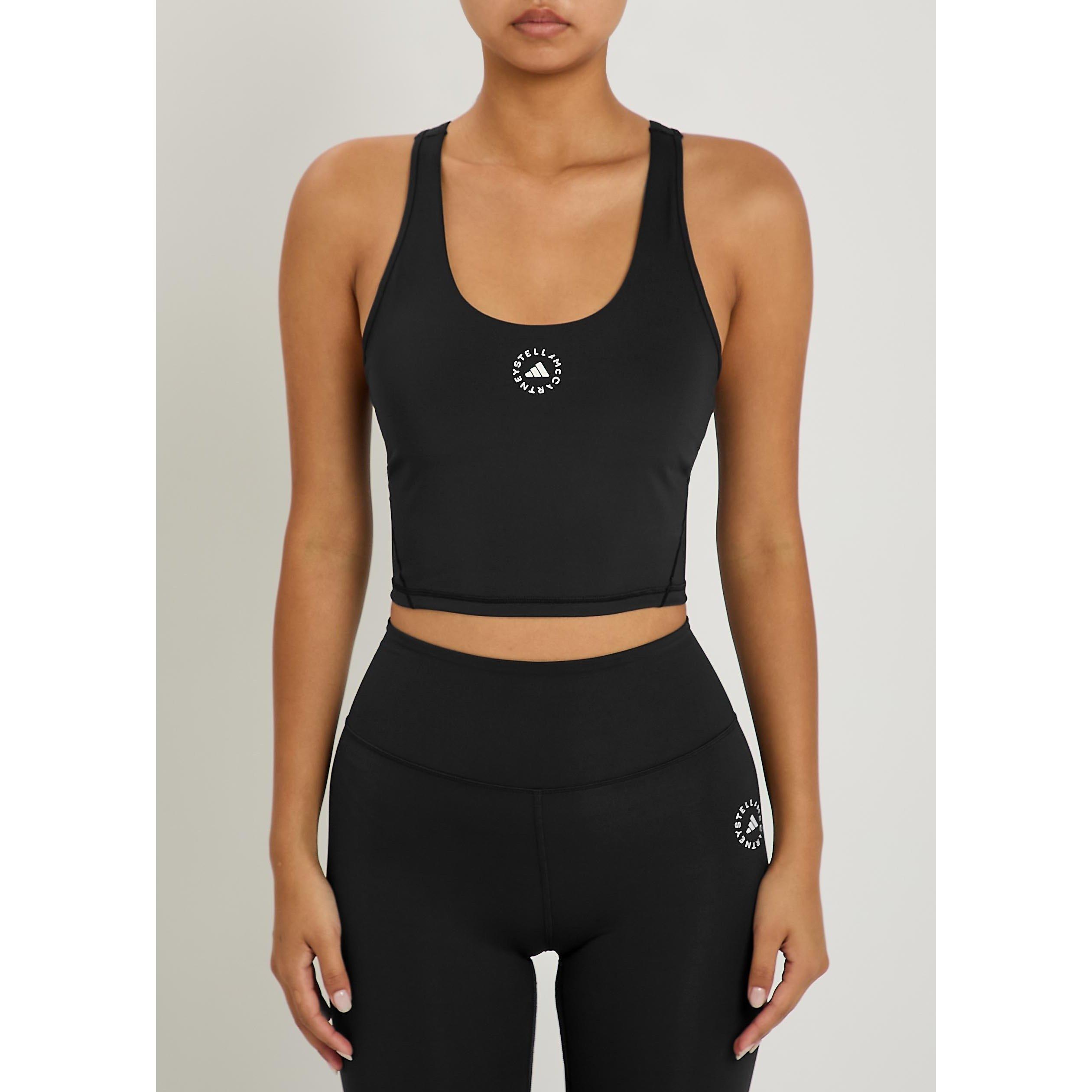 BLACK - adidas by Stella McCartney - Women's Padded Racerback Low-Impact Sports Bra - 2
