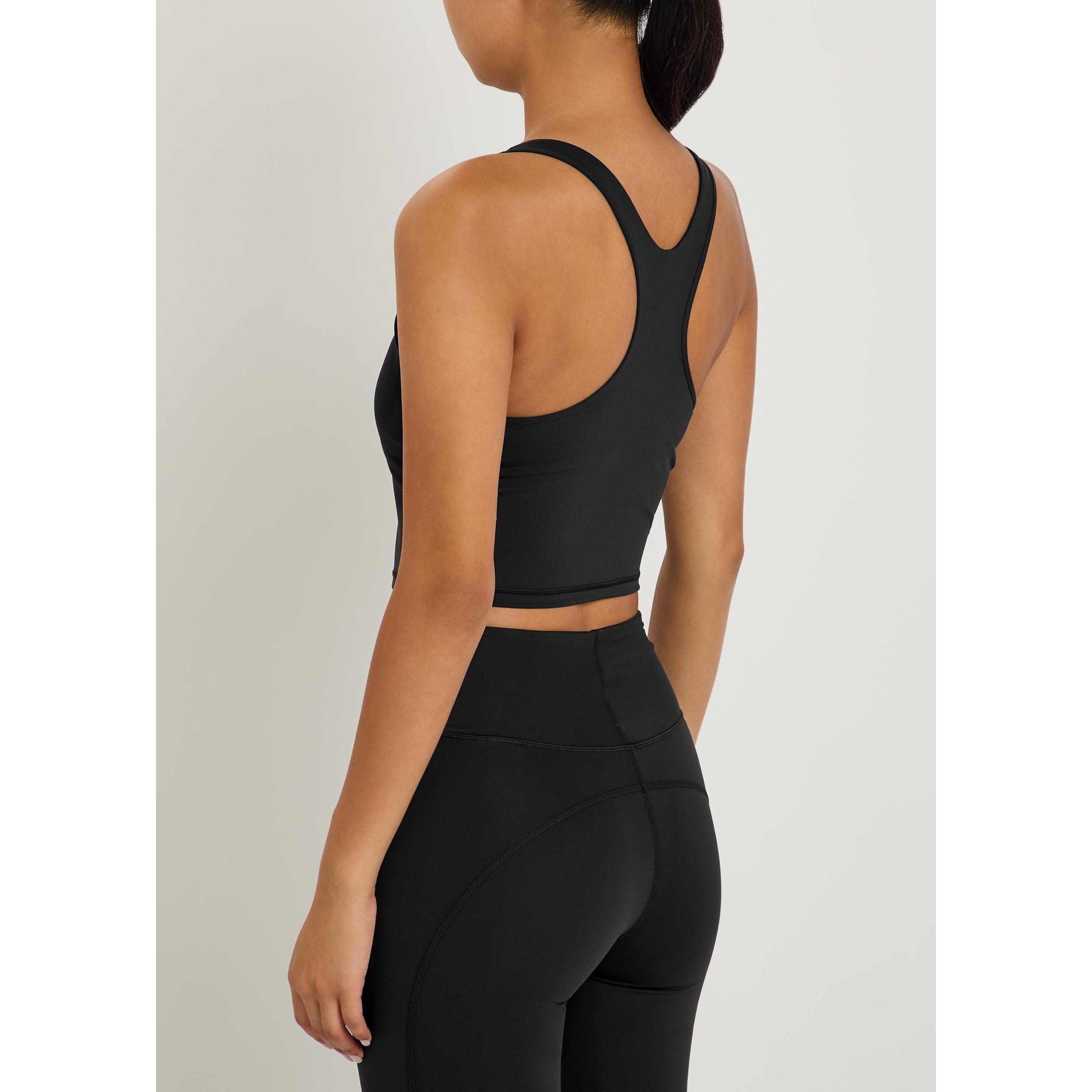 BLACK - adidas by Stella McCartney - Women's Padded Racerback Low-Impact Sports Bra - 3