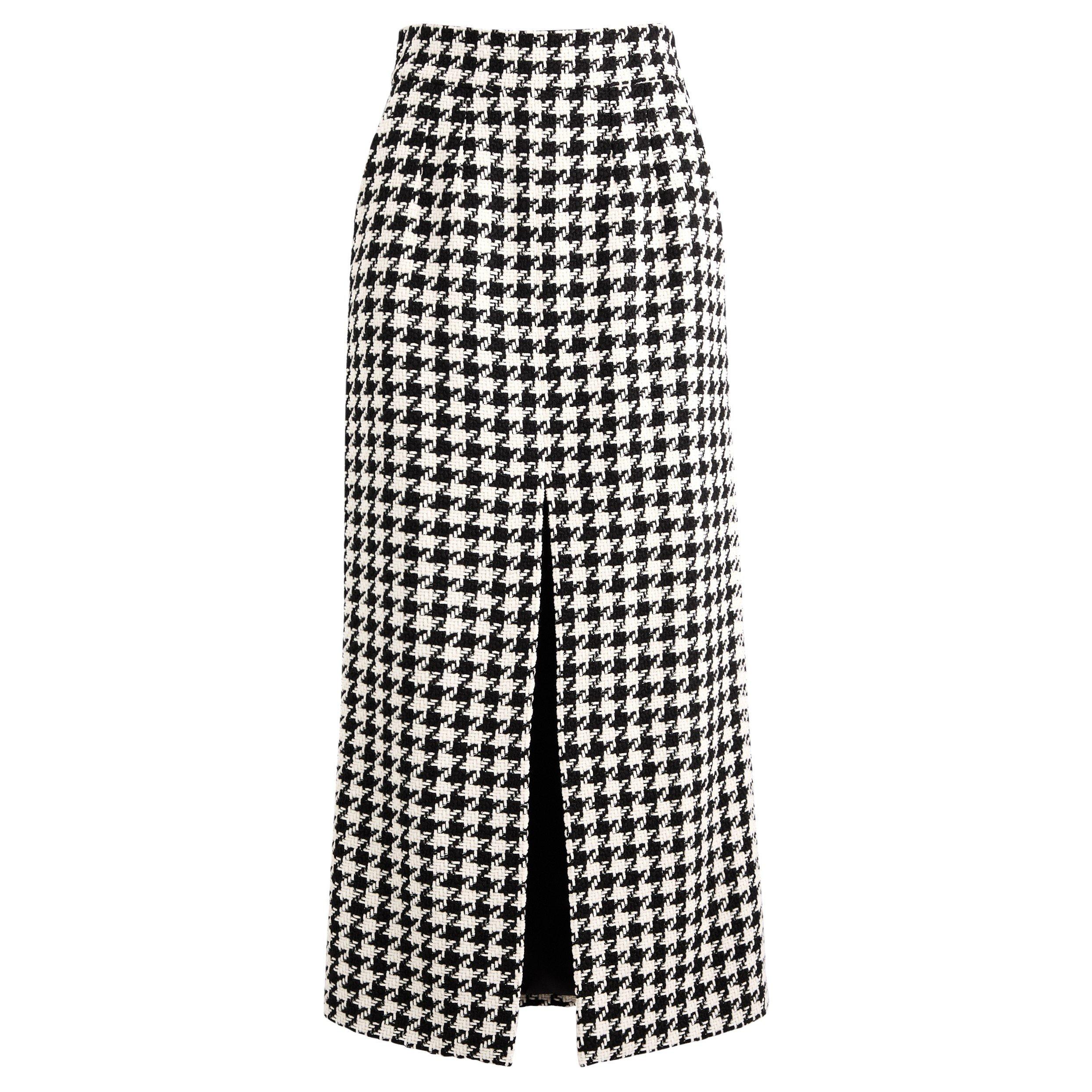 BLACK AND OTHER - Dolce and Gabbana - Women's Checked Pencil Midi Skirt