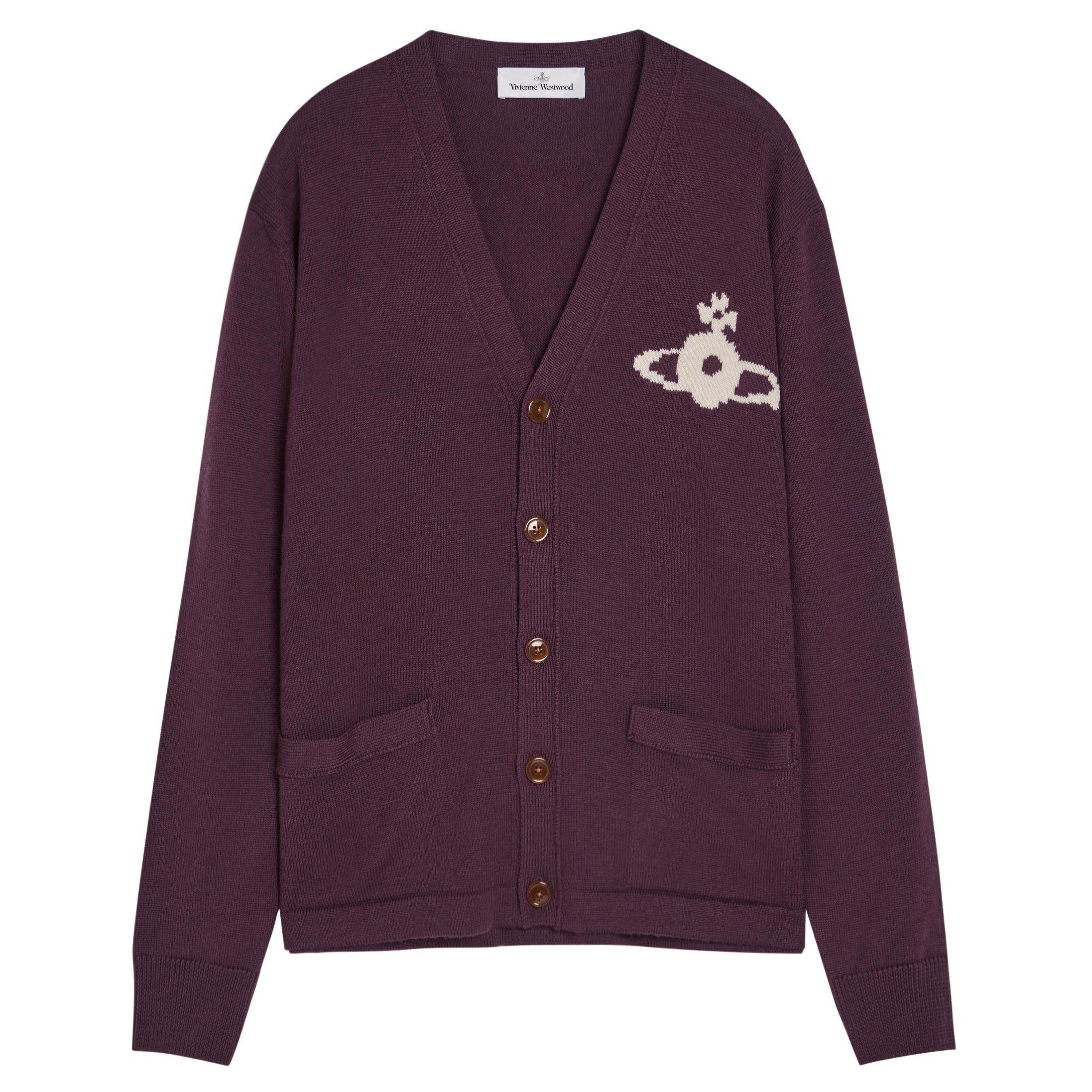 DARK RED - Vivienne Westwood - Men's Alex Wool Cardigan - 1