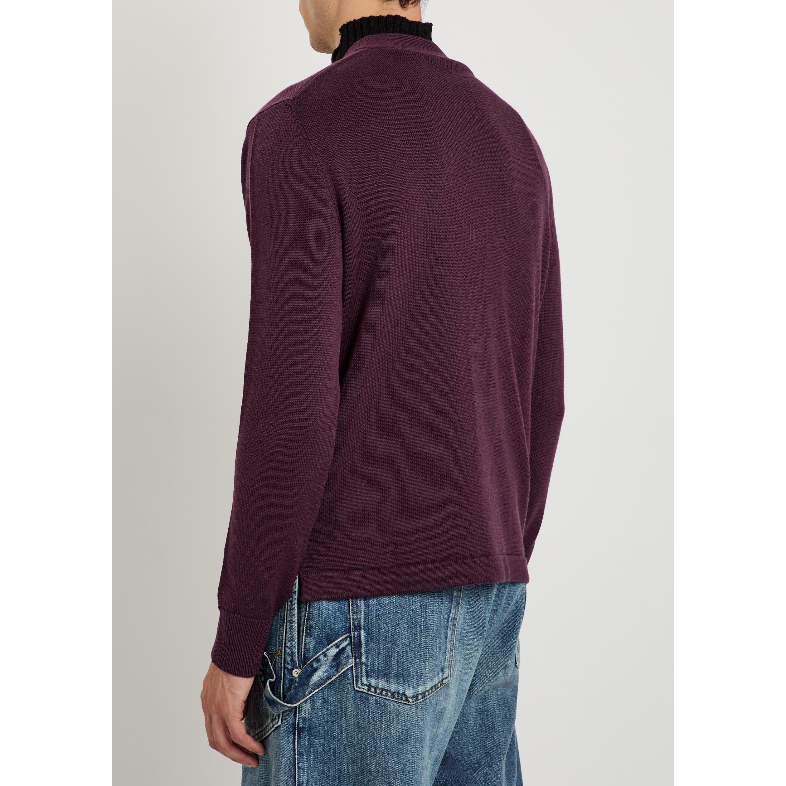 DARK RED - Vivienne Westwood - Men's Alex Wool Cardigan - 3